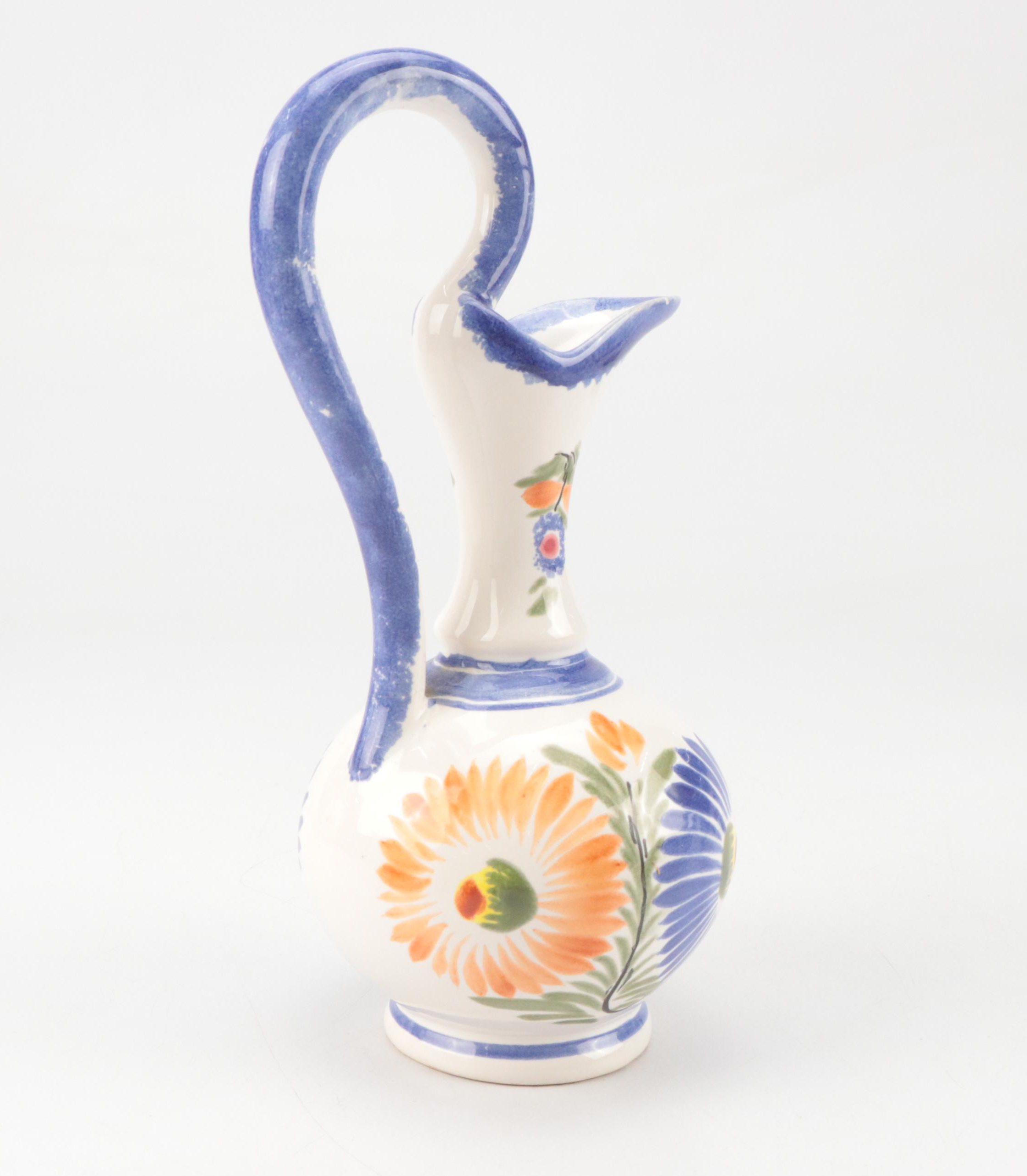 Quimper Ceramic Teapot with Mont Saint Michel Ceramic Vase and More