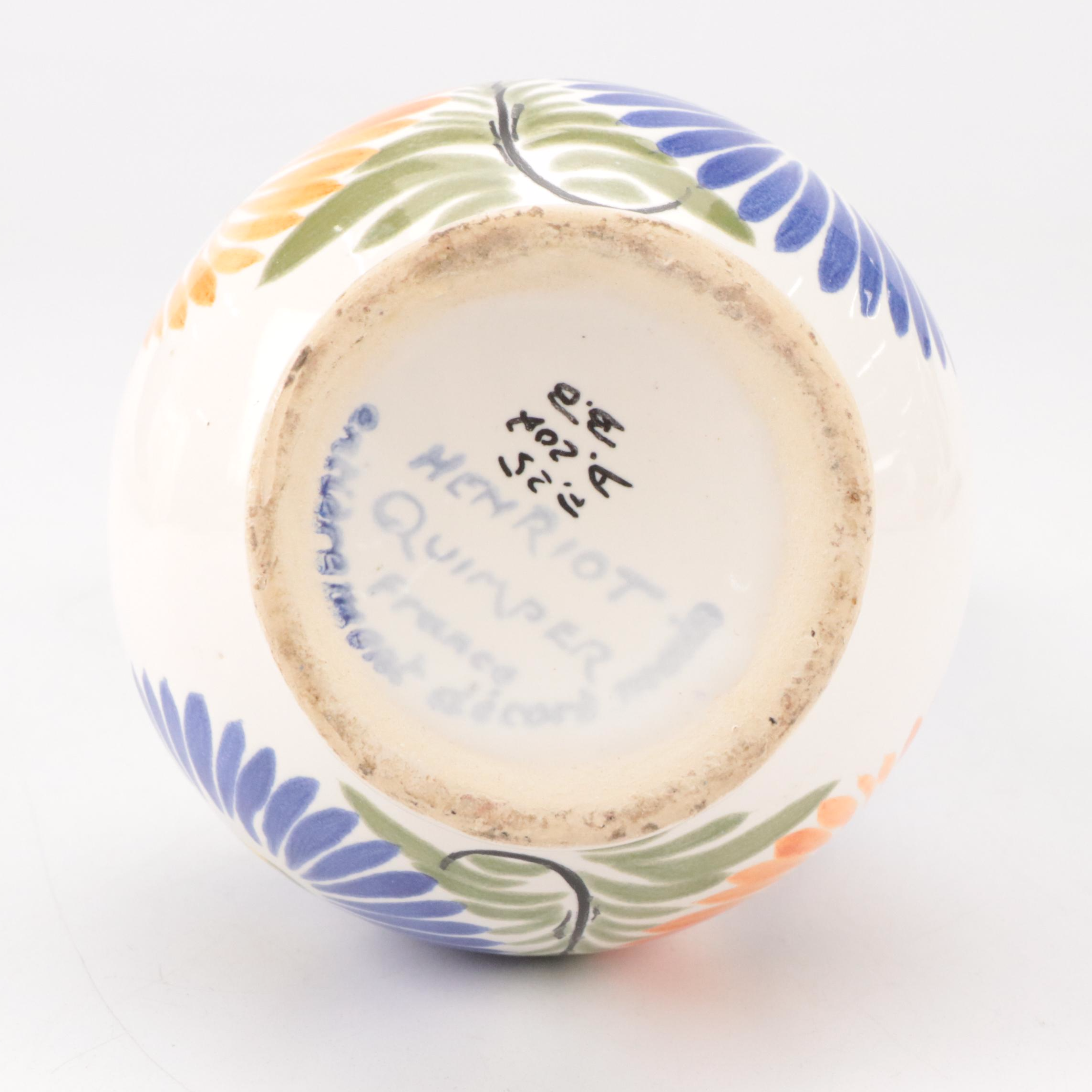 Quimper Ceramic Teapot with Mont Saint Michel Ceramic Vase and More