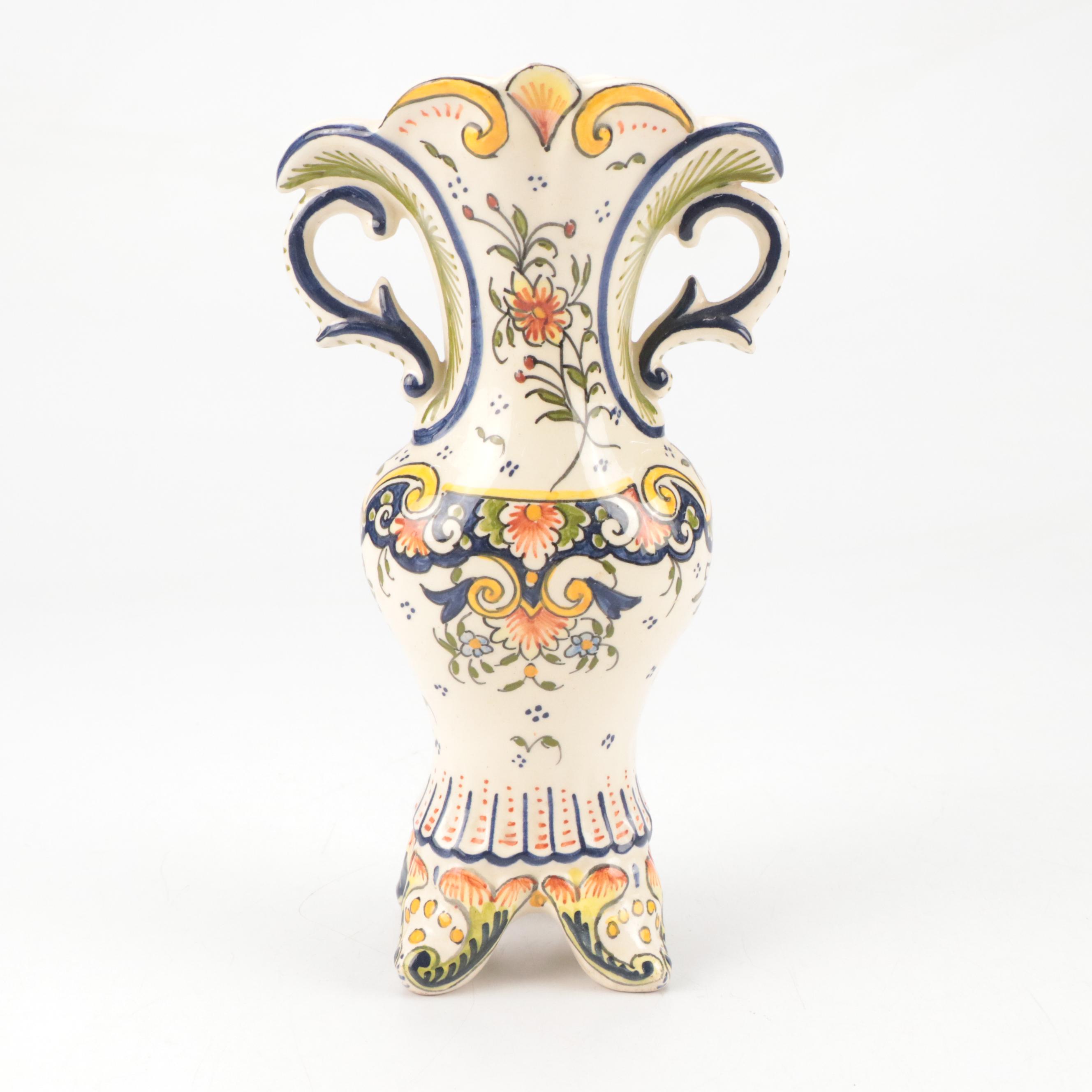 Quimper Ceramic Teapot with Mont Saint Michel Ceramic Vase and More