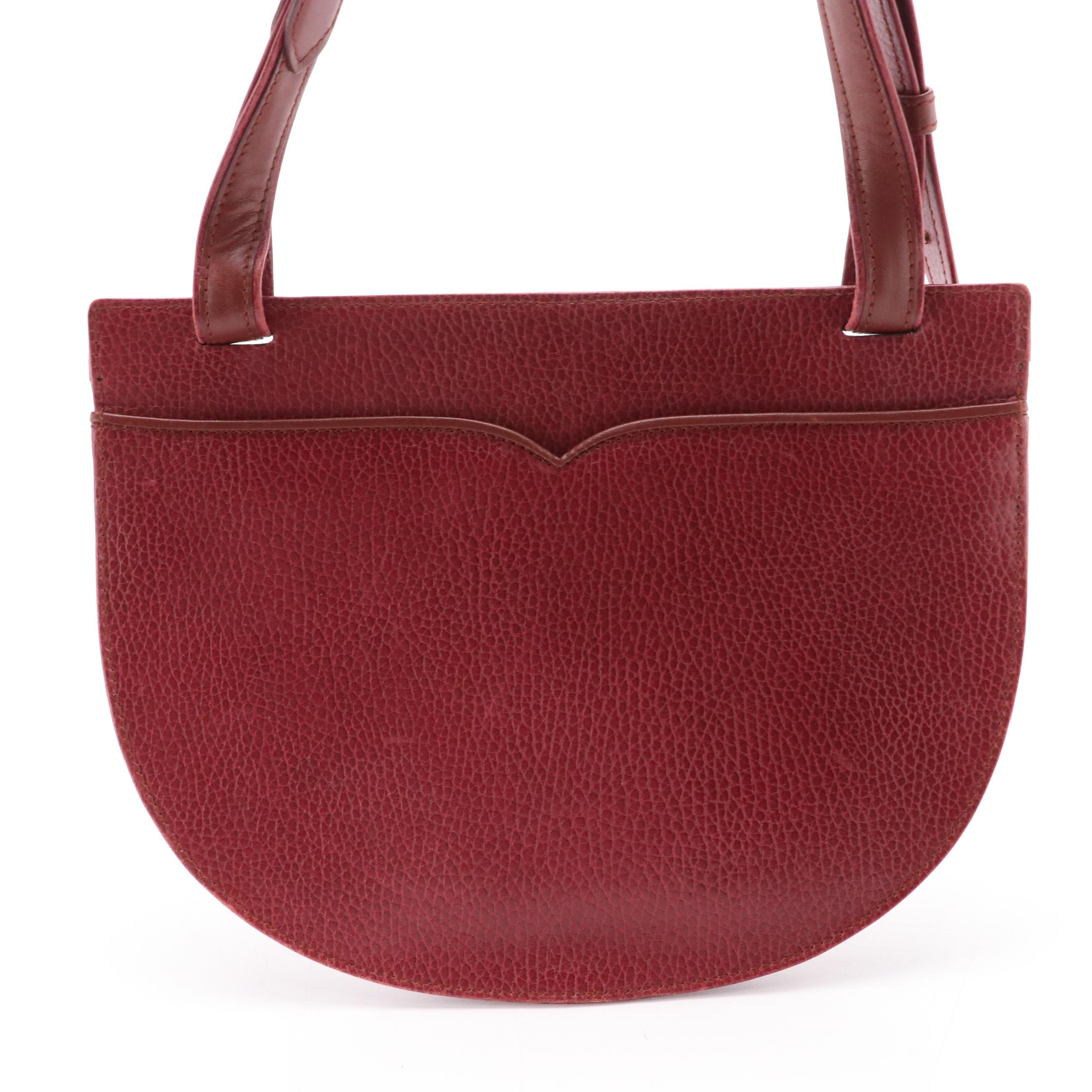 Cartier Must de Cartier Half Moon Crossbody Bag in Bordeaux Burgundy Leather