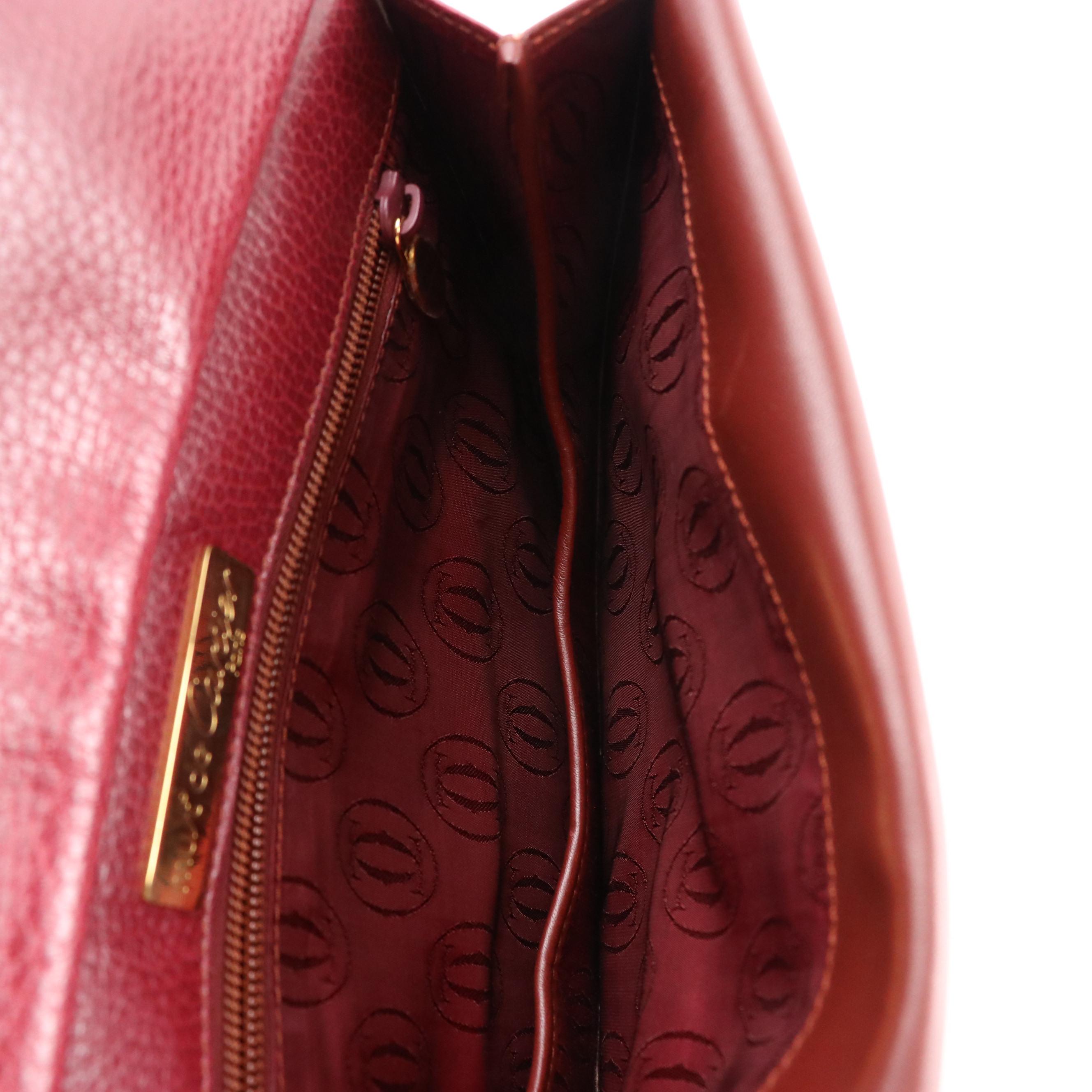 Cartier Must de Cartier Half Moon Crossbody Bag in Bordeaux Burgundy Leather