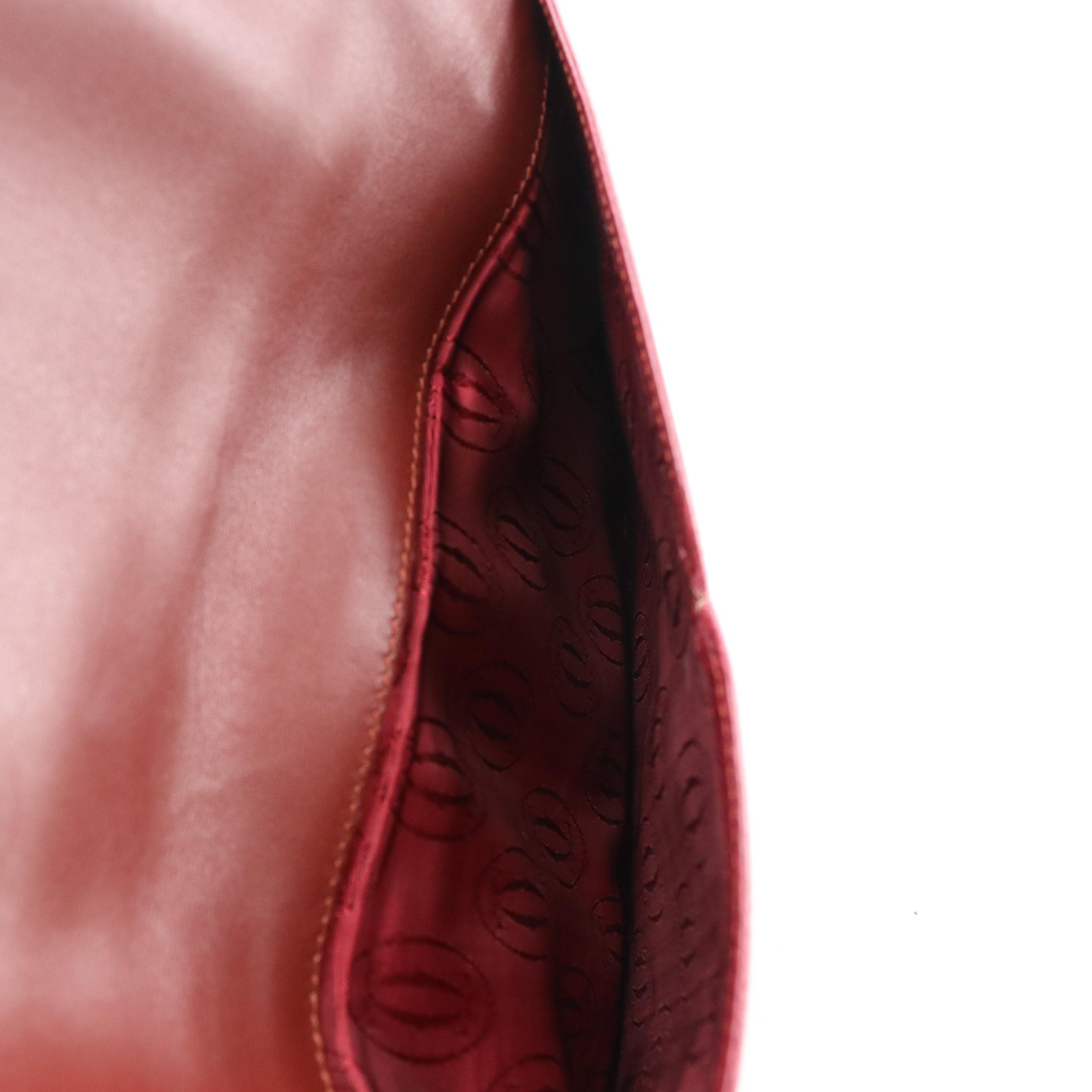 Cartier Must de Cartier Half Moon Crossbody Bag in Bordeaux Burgundy Leather