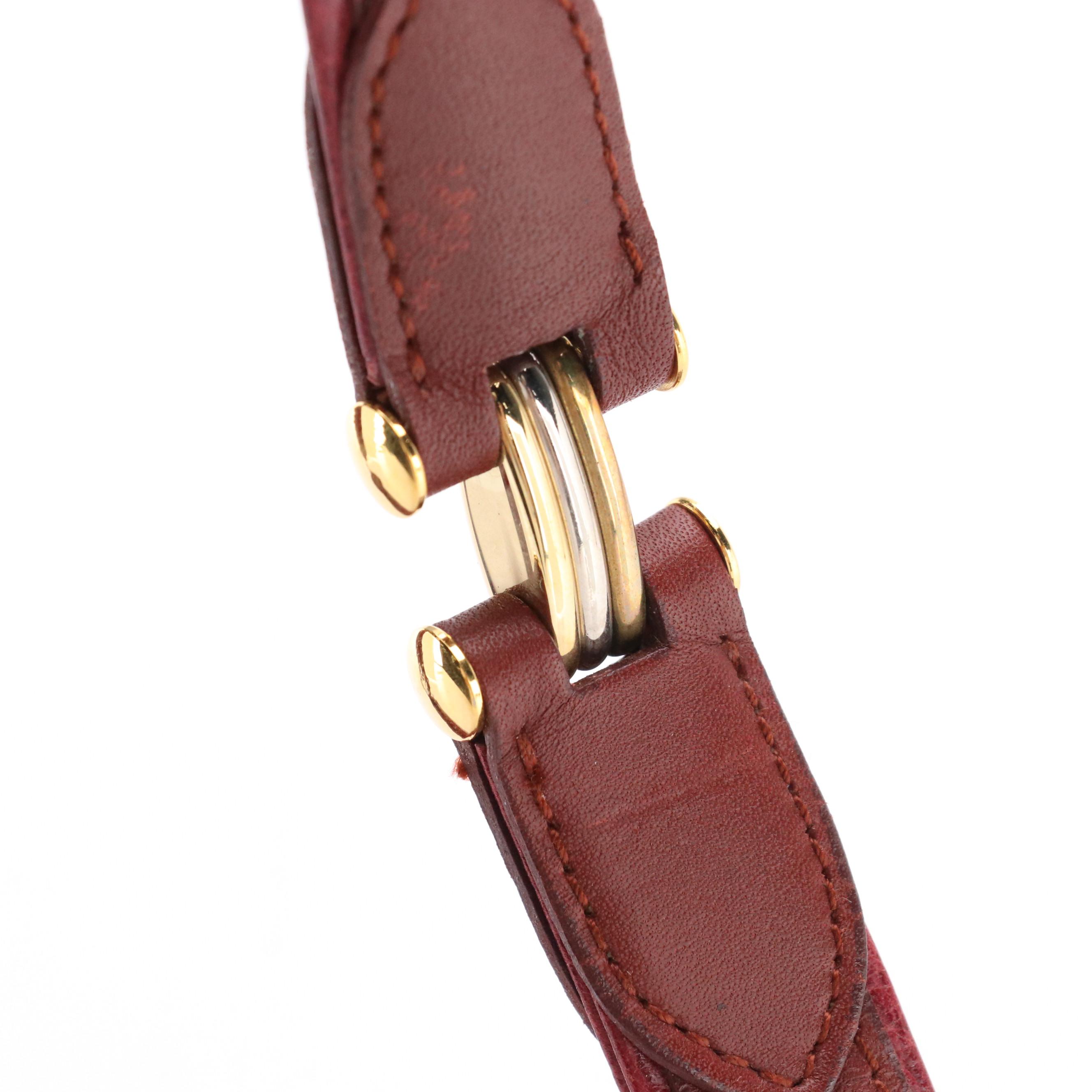 Cartier Must de Cartier Half Moon Crossbody Bag in Bordeaux Burgundy Leather