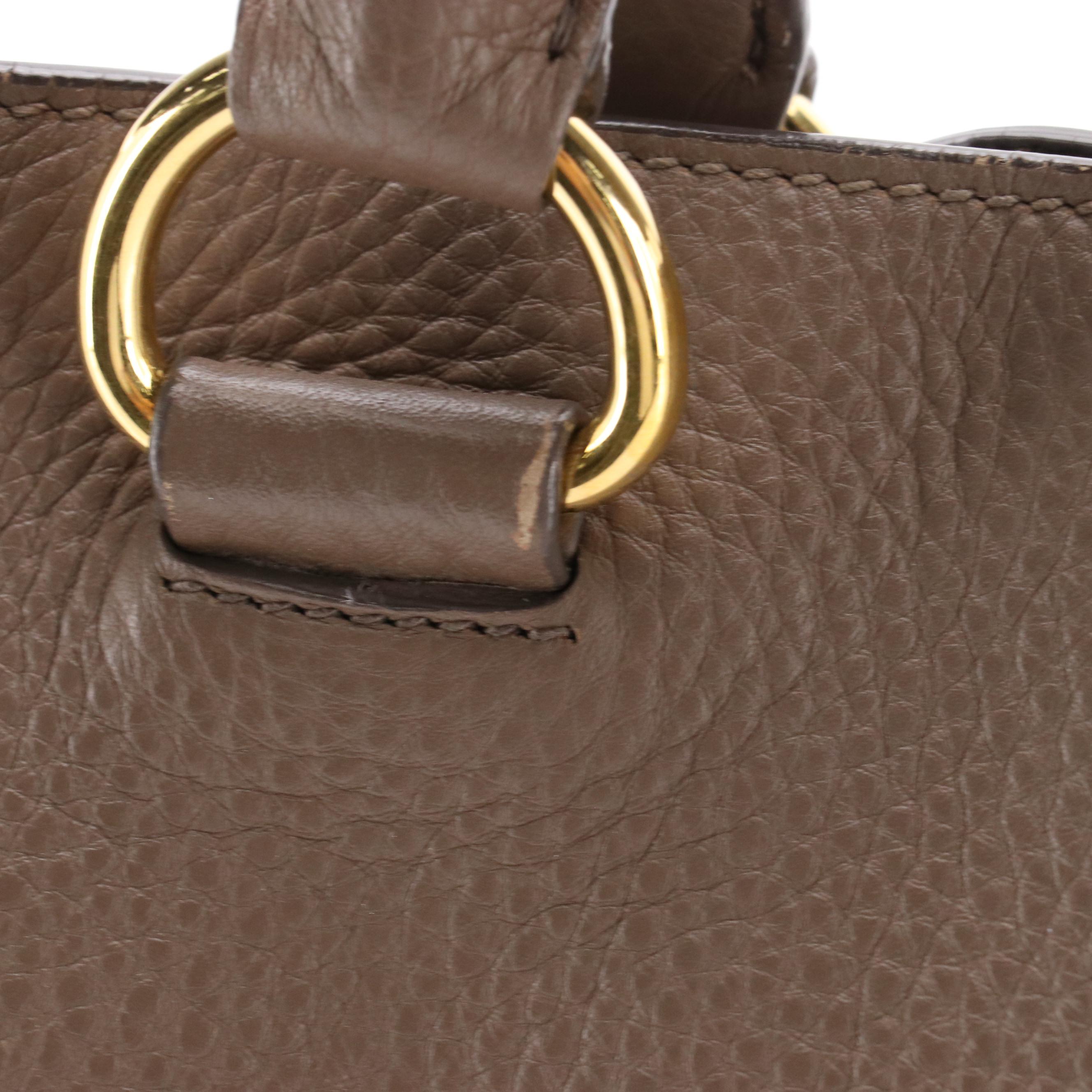 Prada Shopper Tote in Textured Vitello Daino Leather