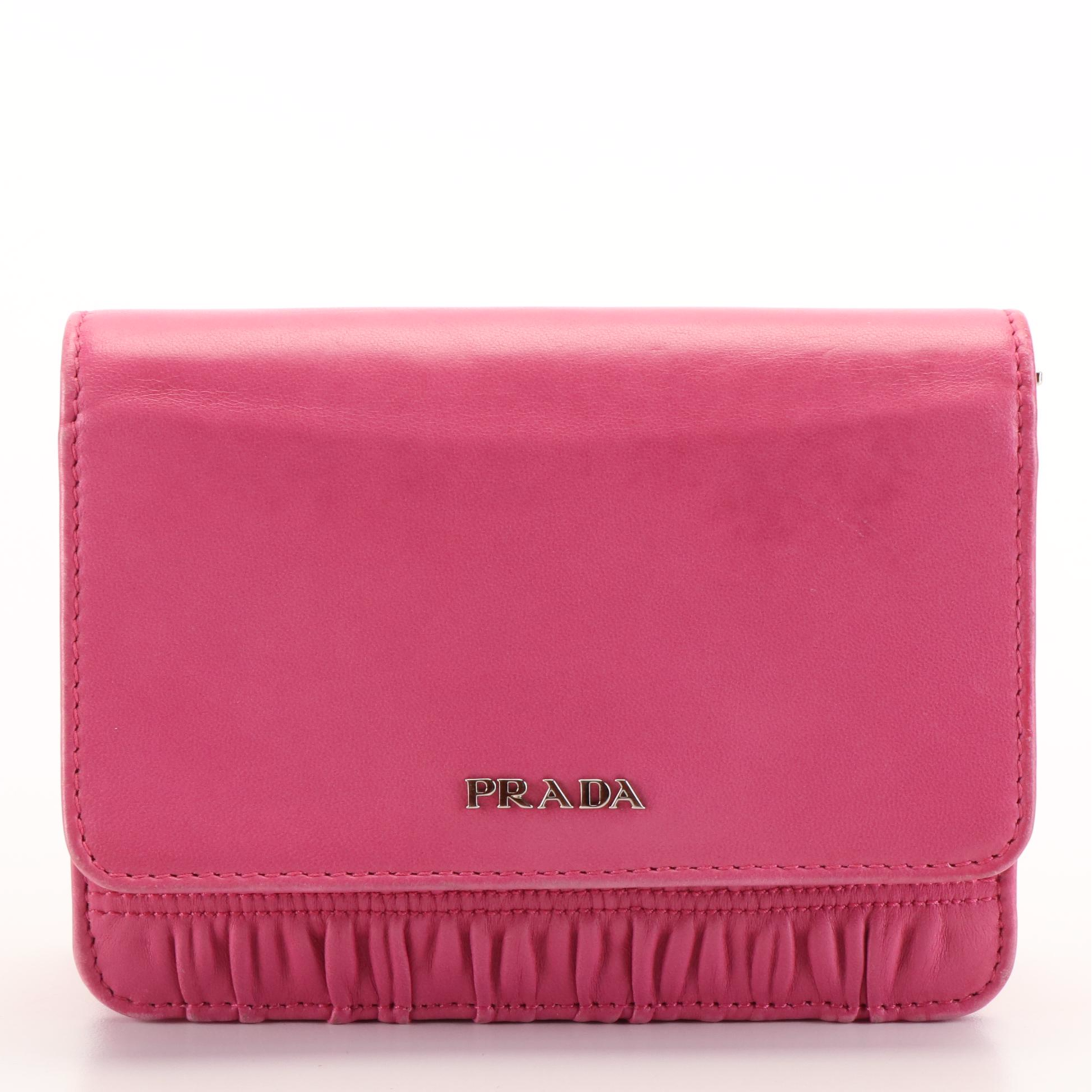 Prada Crossbody Bag in Fuchsia Nappa Gaufré Leather