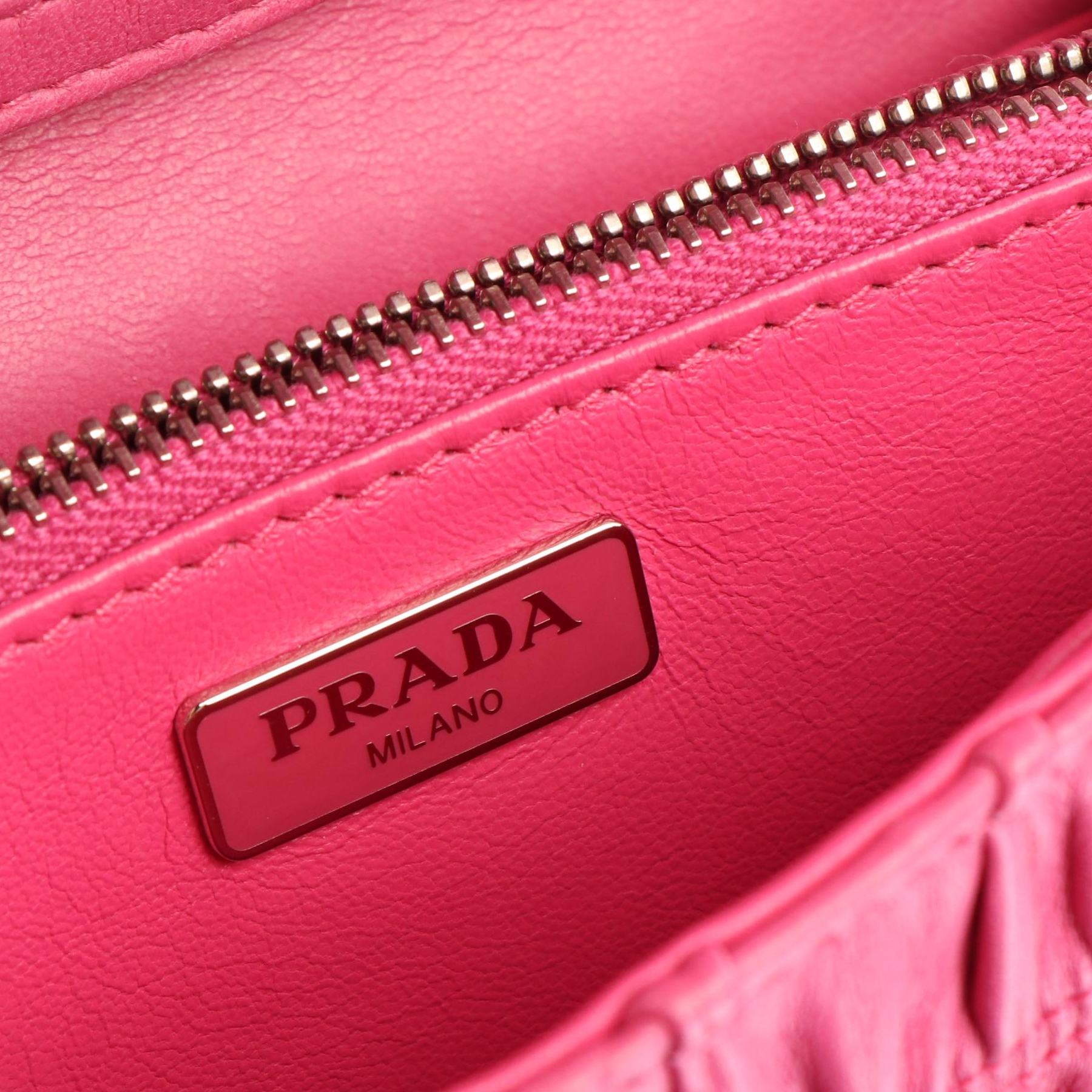 Prada Crossbody Bag in Fuchsia Nappa Gaufré Leather