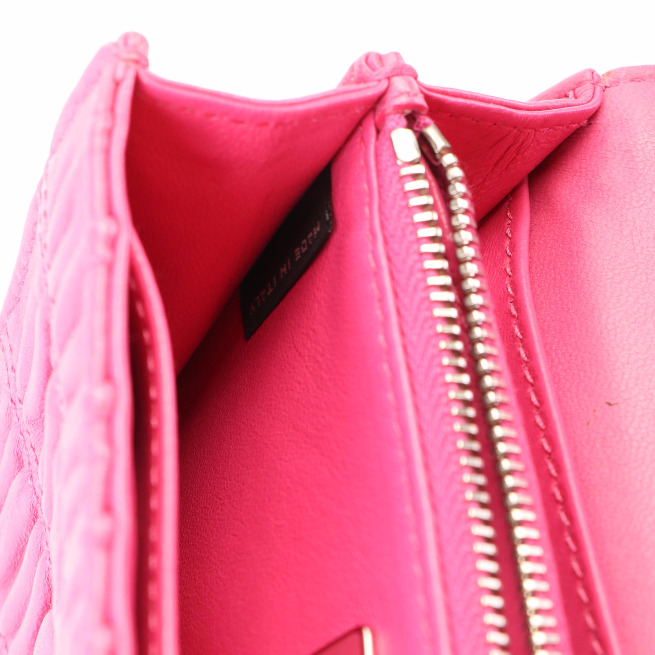 Prada Crossbody Bag in Fuchsia Nappa Gaufré Leather