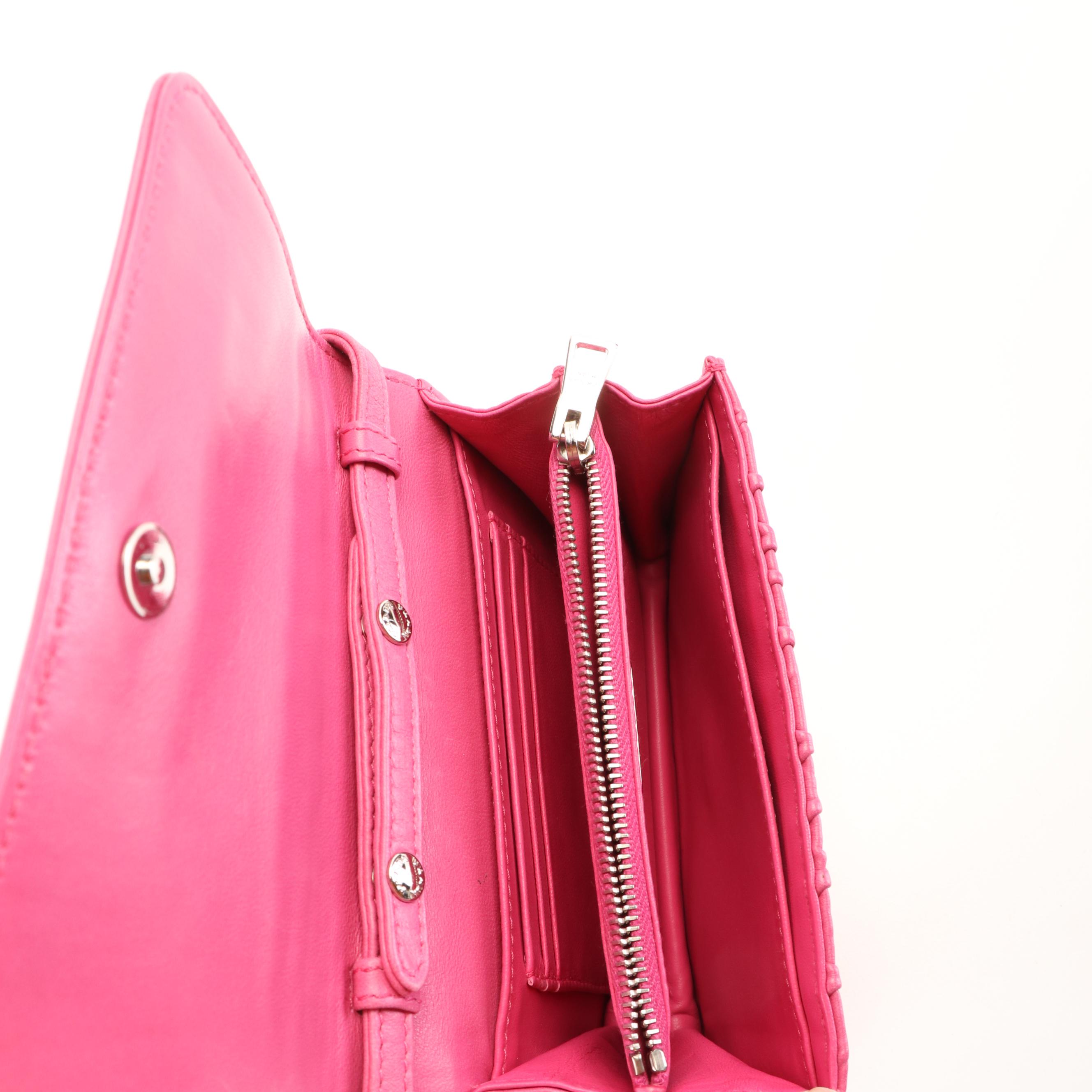 Prada Crossbody Bag in Fuchsia Nappa Gaufré Leather