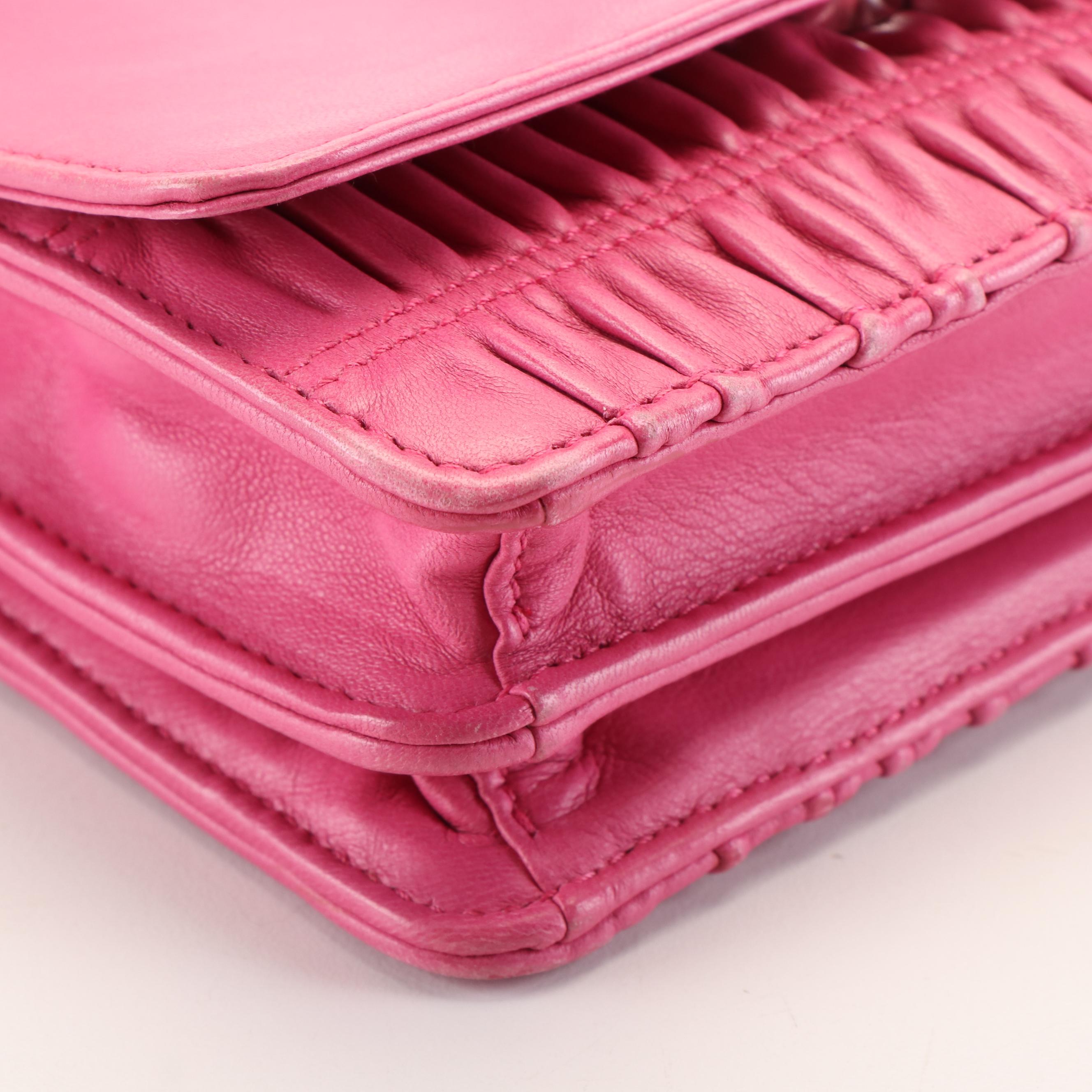 Prada Crossbody Bag in Fuchsia Nappa Gaufré Leather