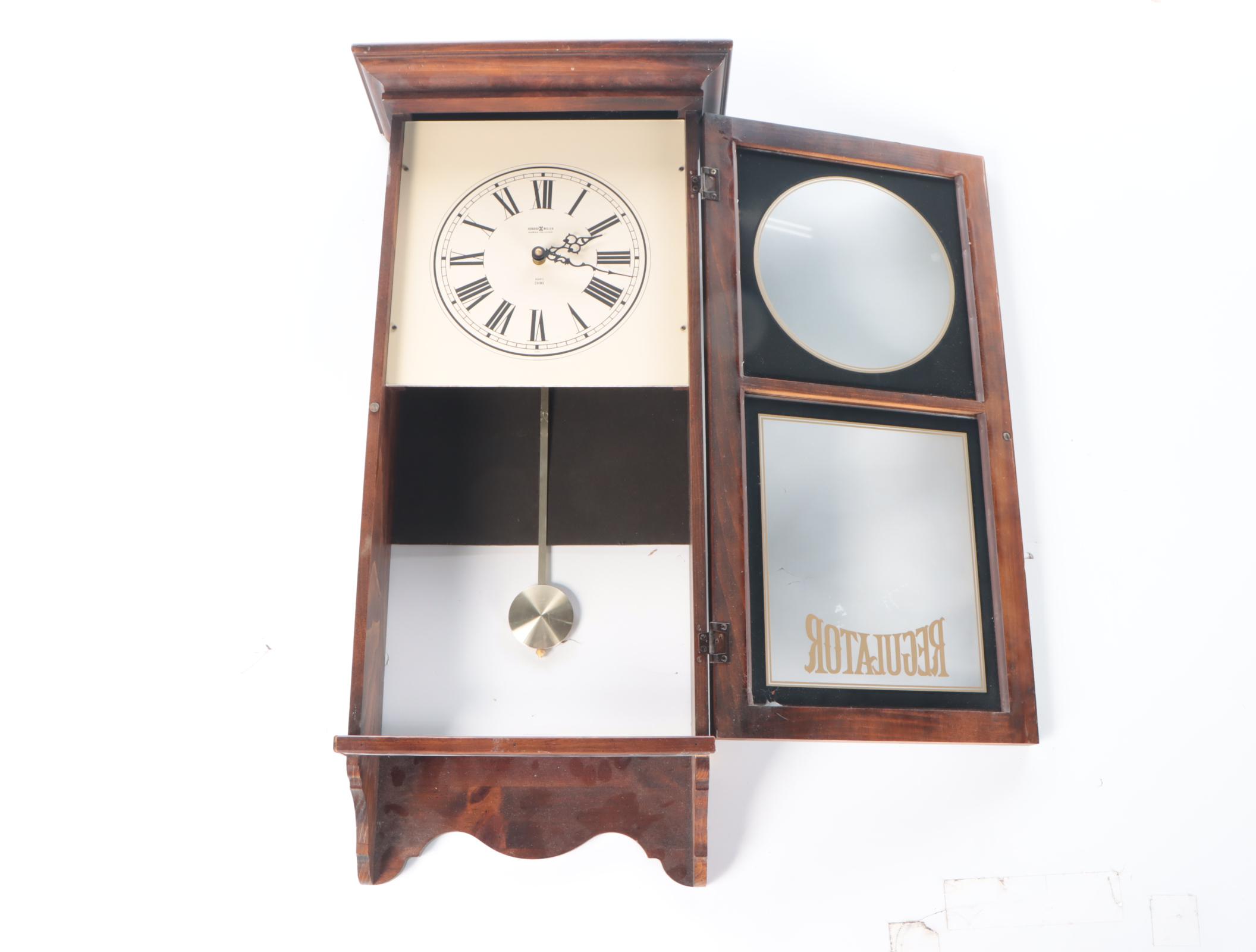 Howard Miller Barwick Collection Mahogany Cased Regulator Wall Clock