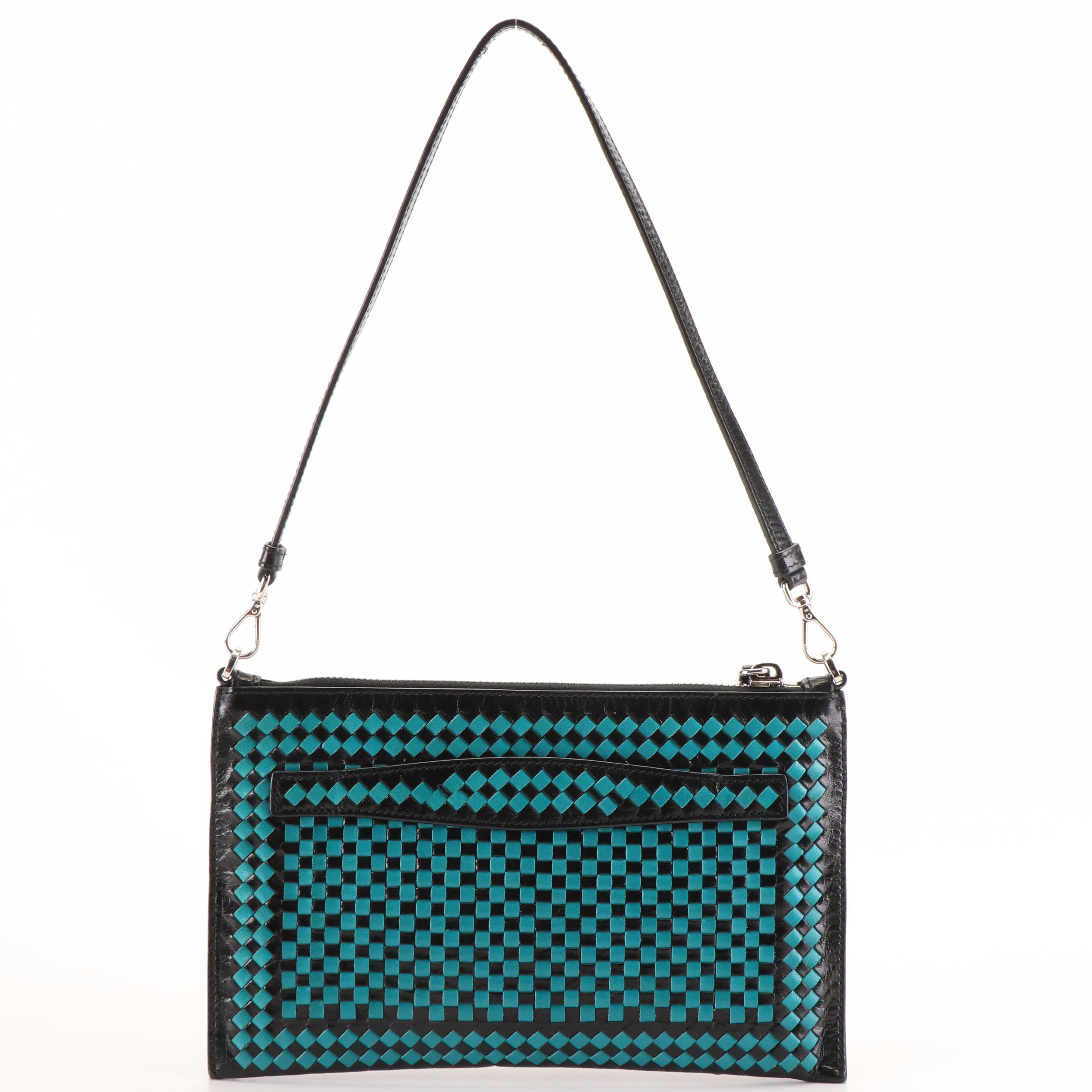 Prada Madras Woven Leather Clutch Bag