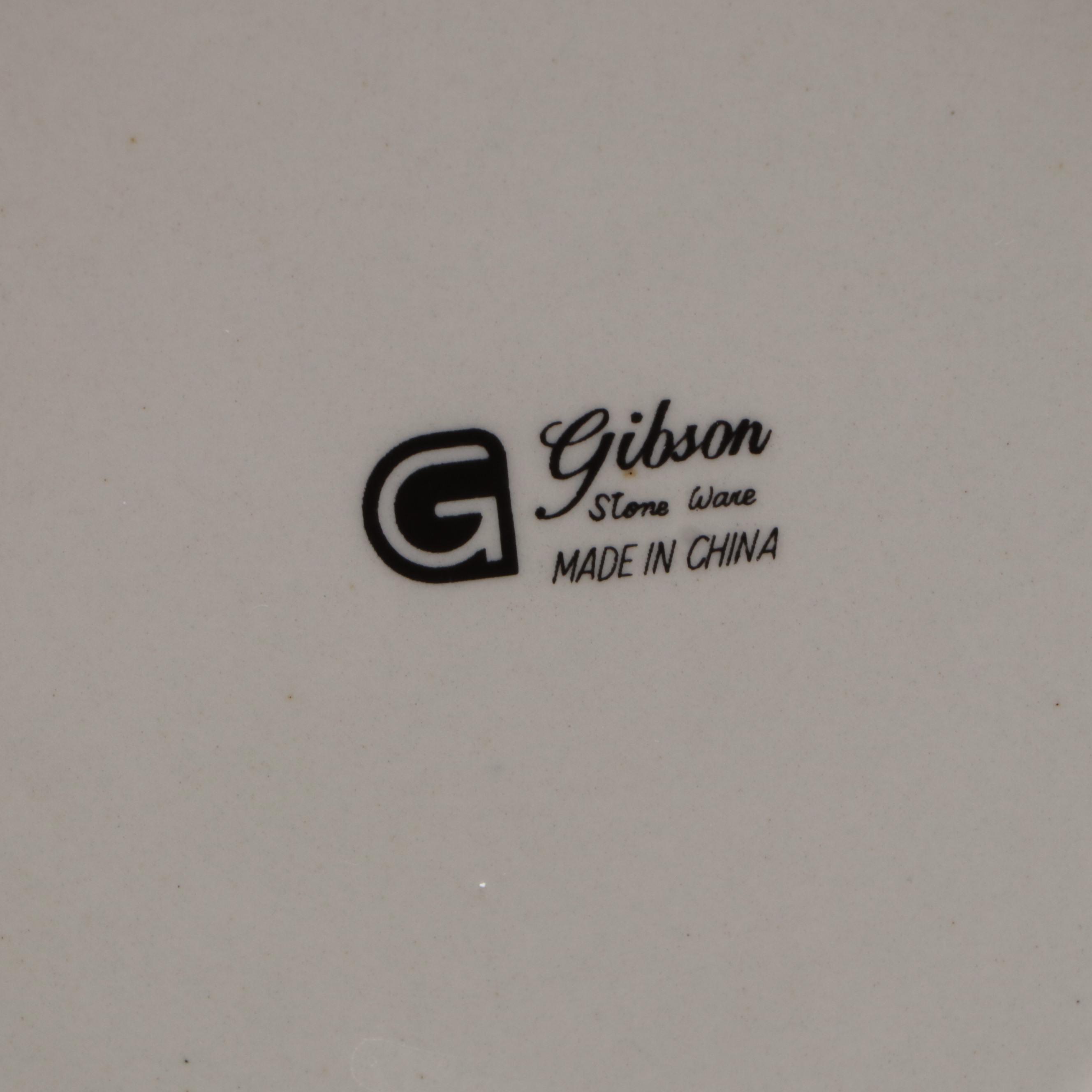 Gibson Strawberry Pattern Ceramic Dinner Plates, Teacups, Saucers and More