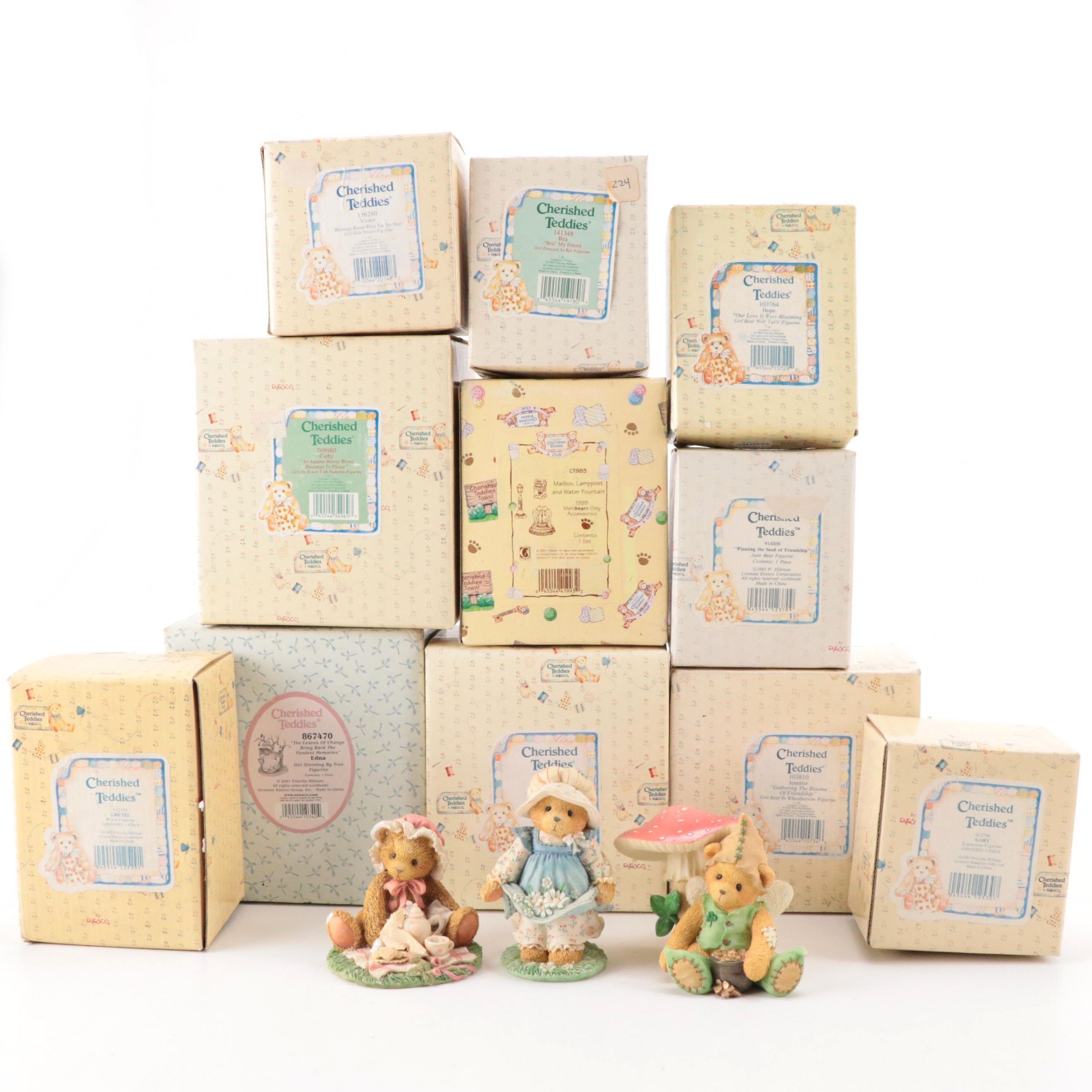 Enesco Priscilla Hillman Cherished Teddies Figurines, Late 20th Century