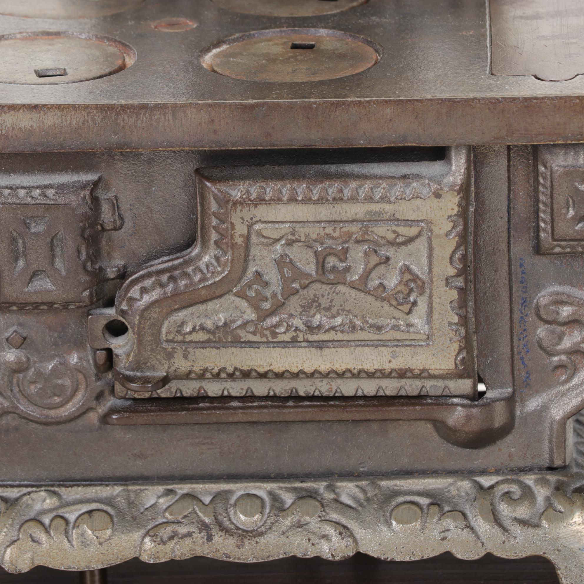 Lancaster "Eagle" Toy Stove Adapted as Table Lamp, Mid-20th C