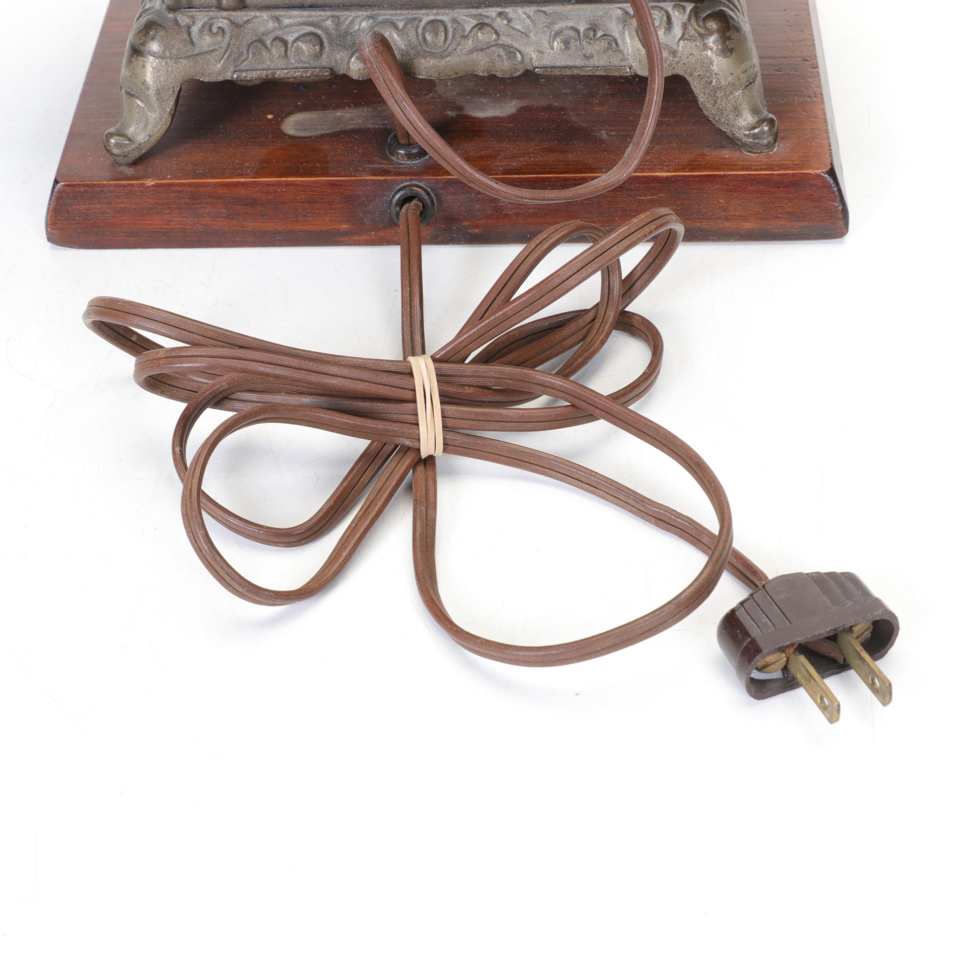 Lancaster "Eagle" Toy Stove Adapted as Table Lamp, Mid-20th C