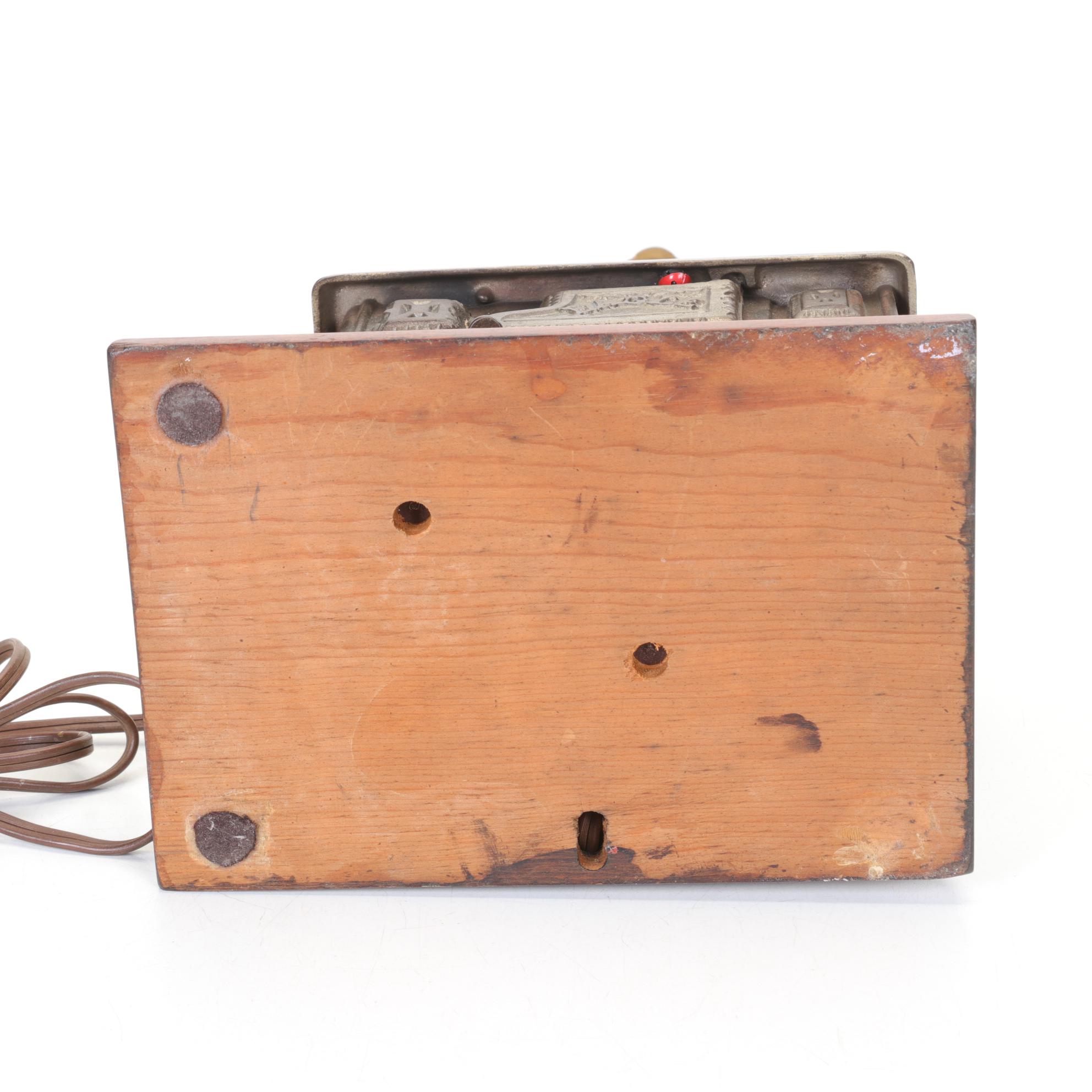 Lancaster "Eagle" Toy Stove Adapted as Table Lamp, Mid-20th C