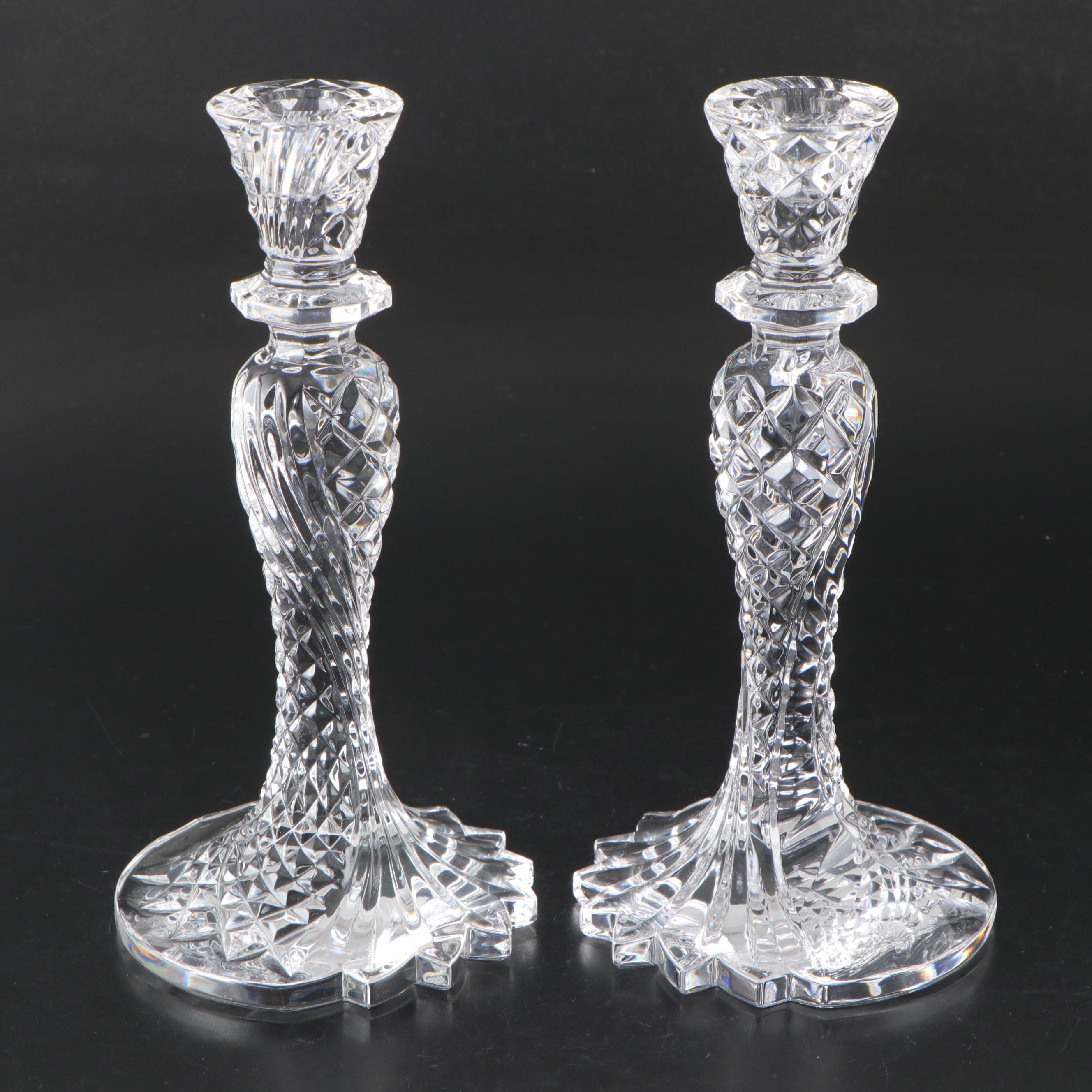 Waterford Crystal "Seahorse" Candlestick Pair, Early 21st Century