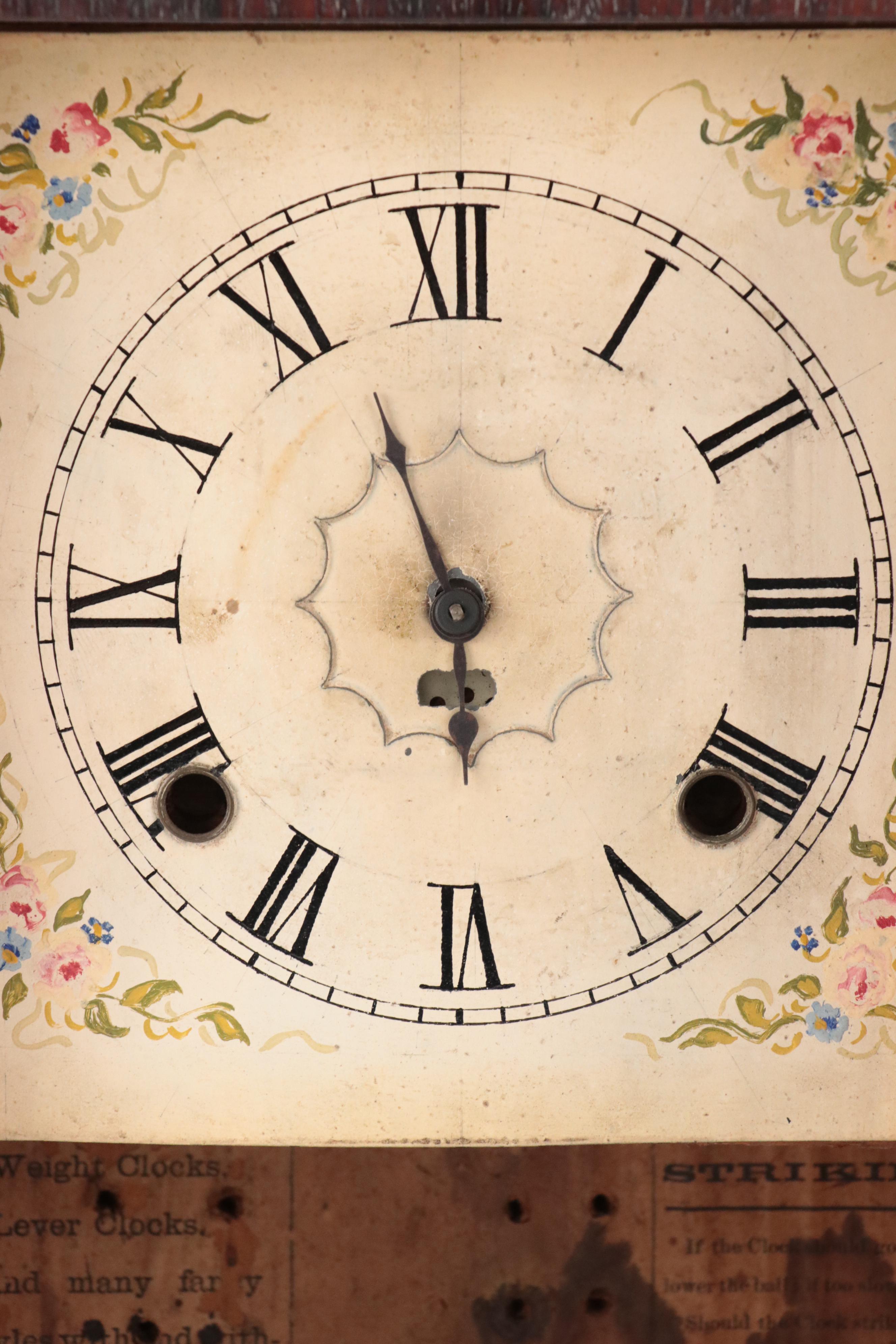 New Haven Clock Co. Reverse Painted Mantel Clock, Late 19th/ Early 20th Century