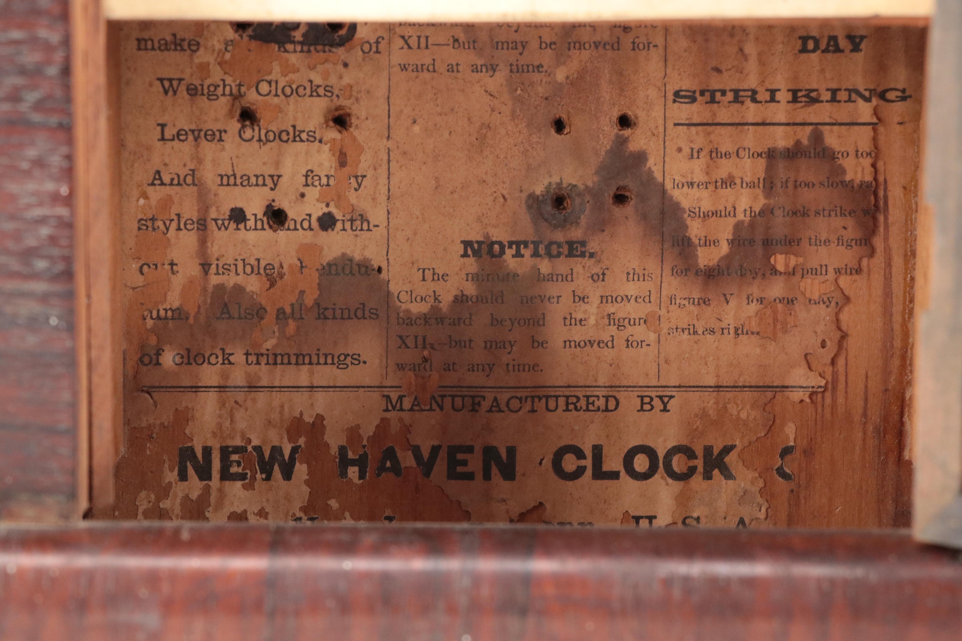 New Haven Clock Co. Reverse Painted Mantel Clock, Late 19th/ Early 20th Century