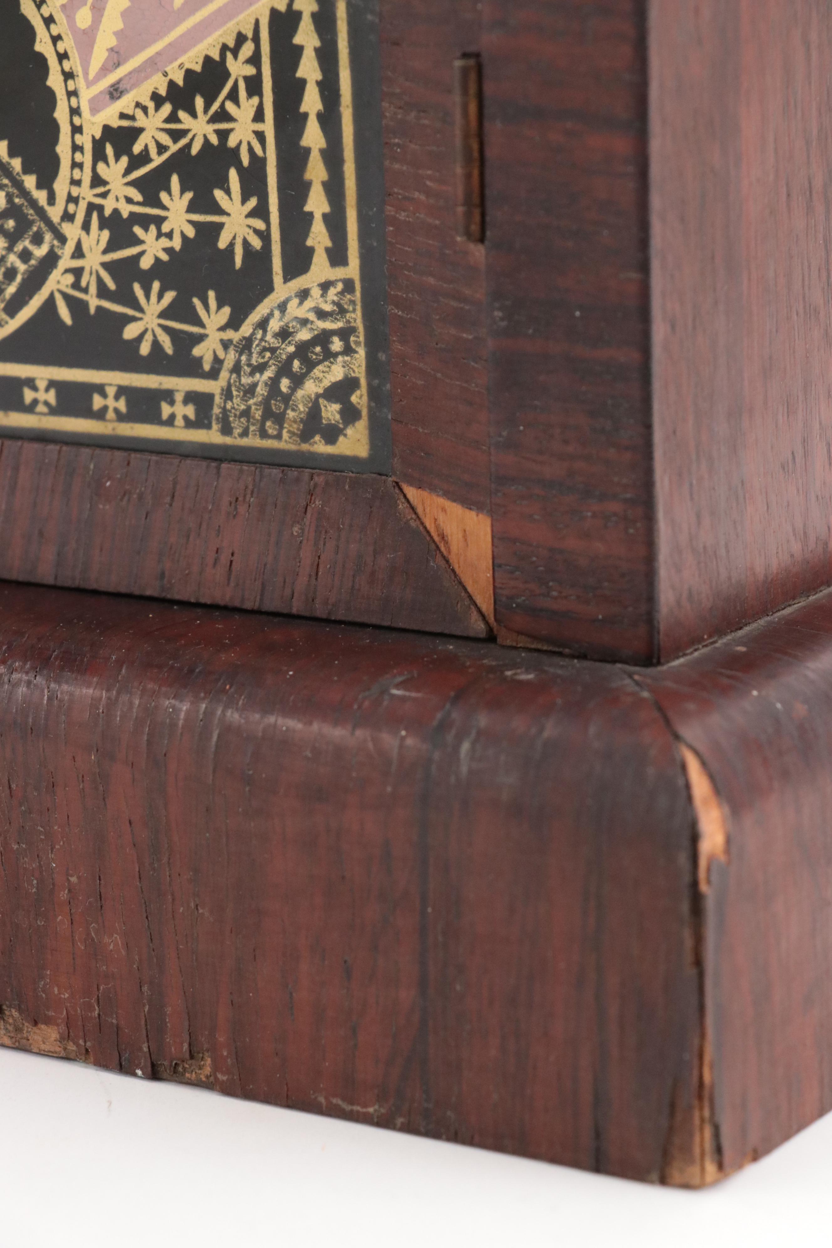 New Haven Clock Co. Reverse Painted Mantel Clock, Late 19th/ Early 20th Century