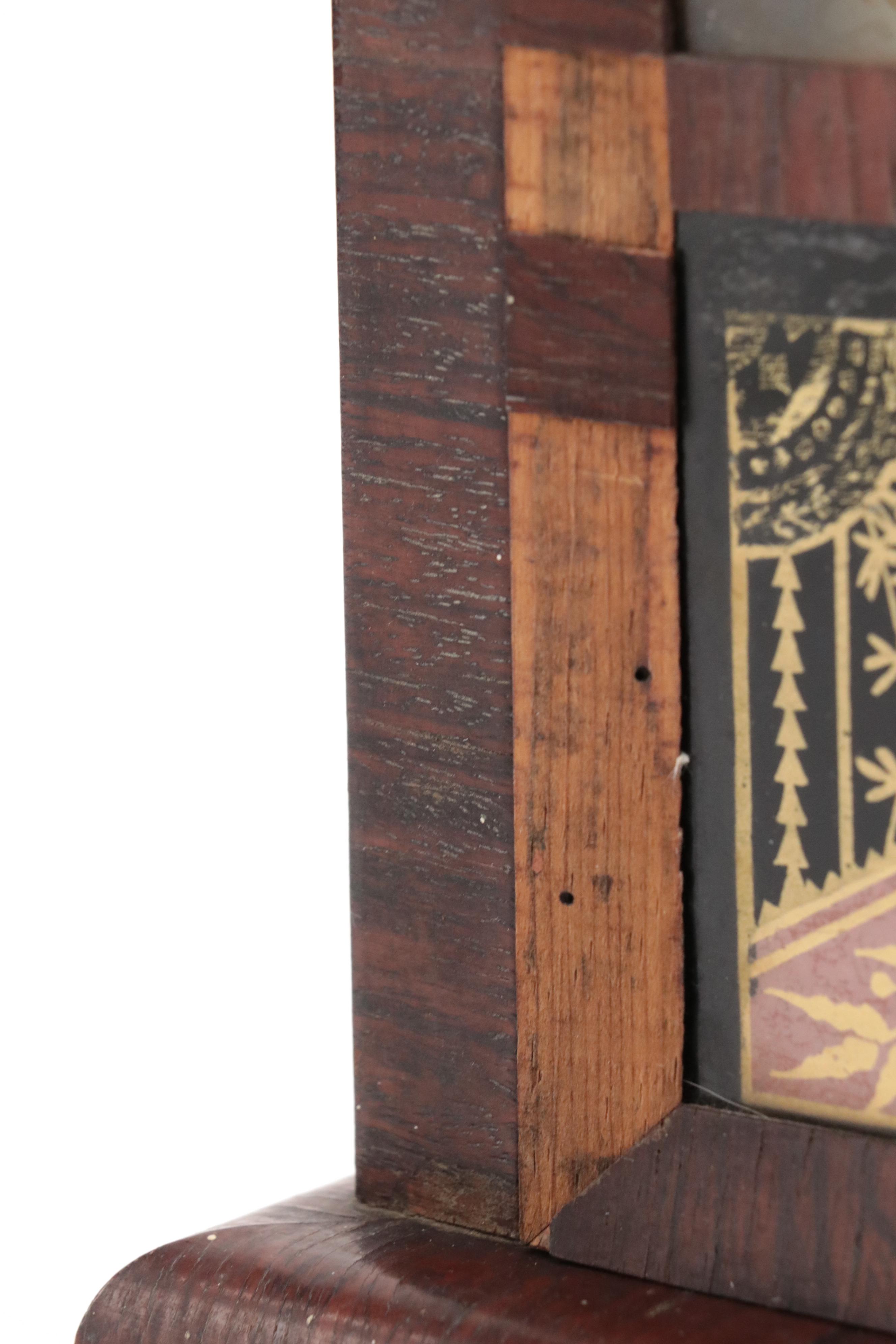 New Haven Clock Co. Reverse Painted Mantel Clock, Late 19th/ Early 20th Century