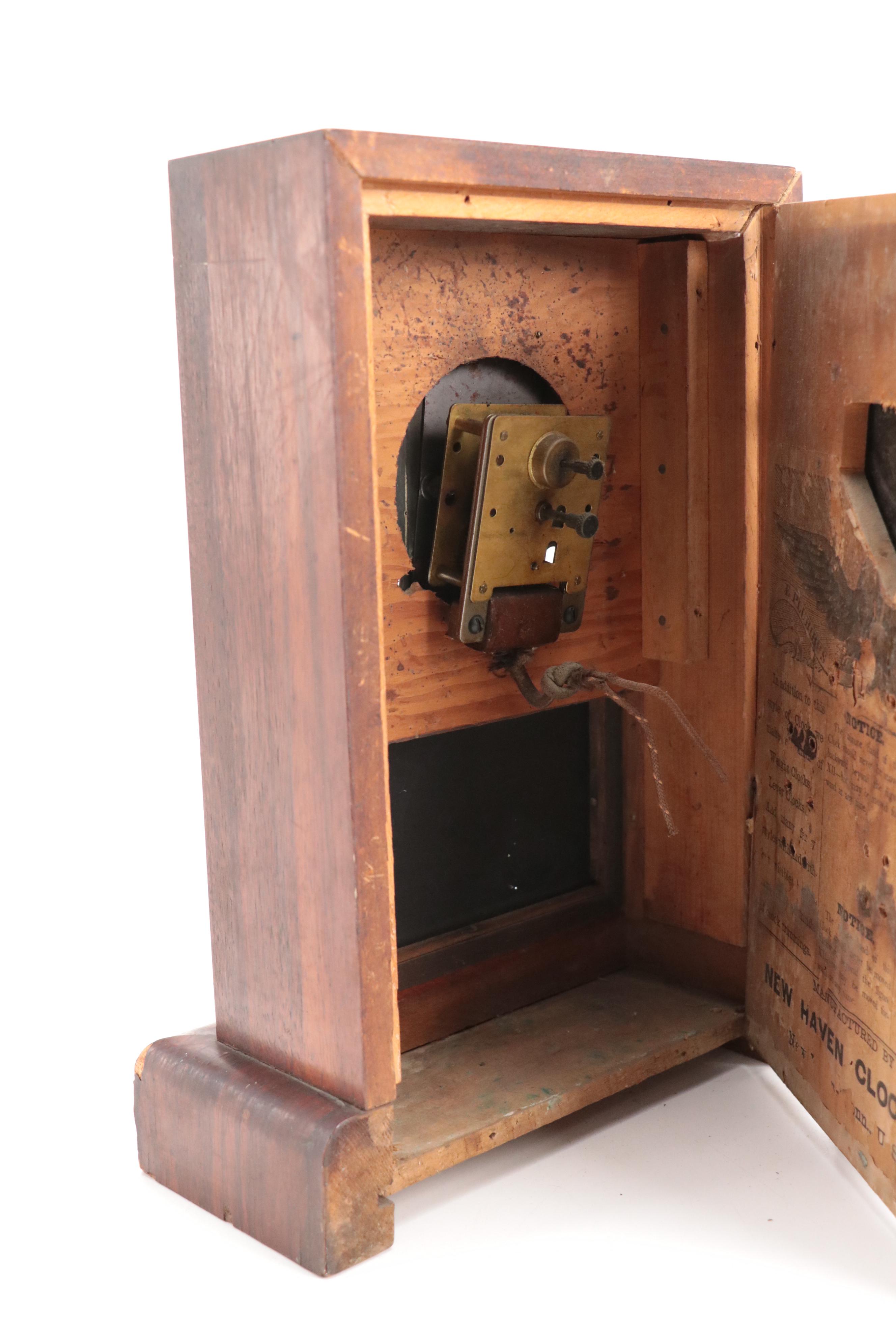 New Haven Clock Co. Reverse Painted Mantel Clock, Late 19th/ Early 20th Century