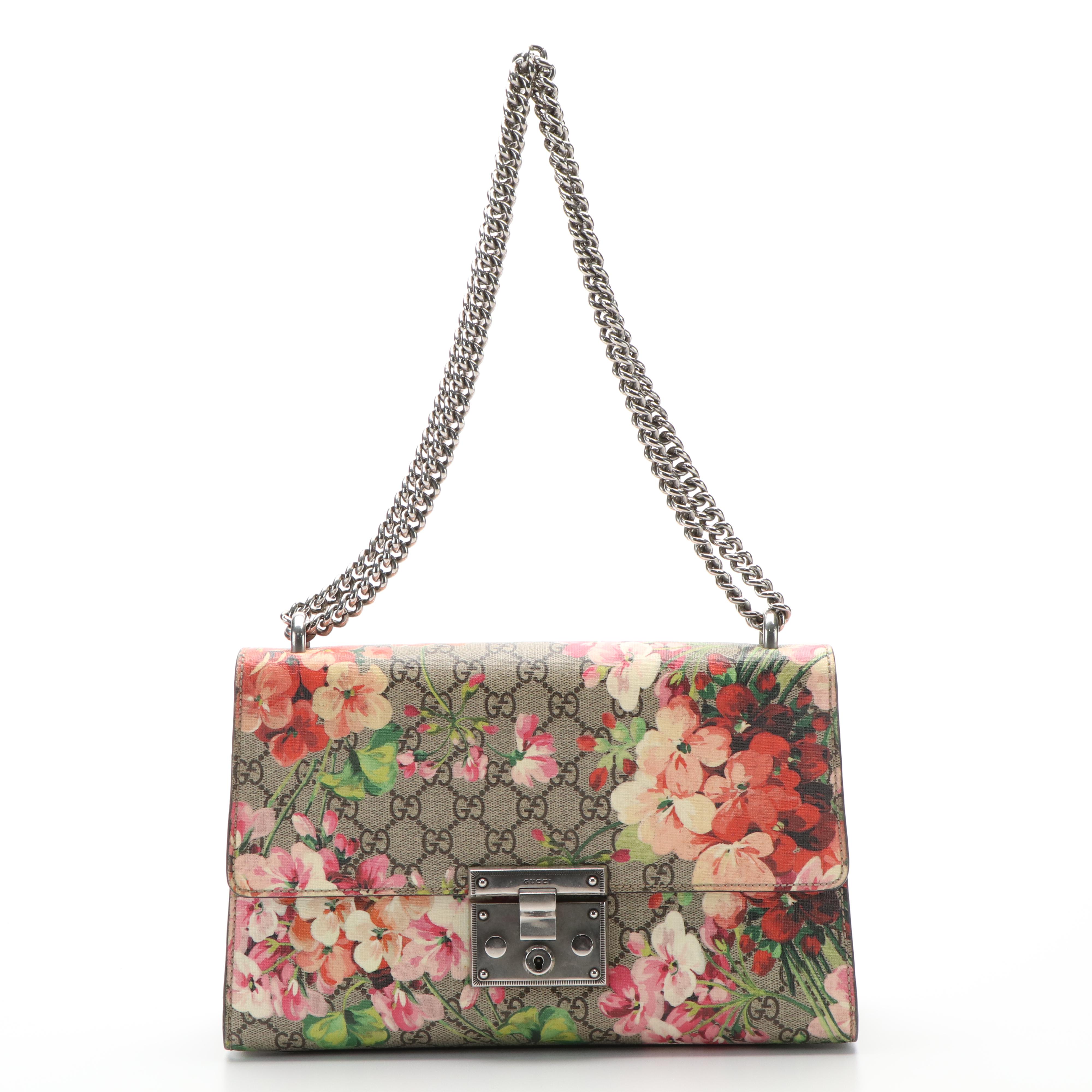 Gucci Blooms GG Supreme Padlock Shoulder Bag