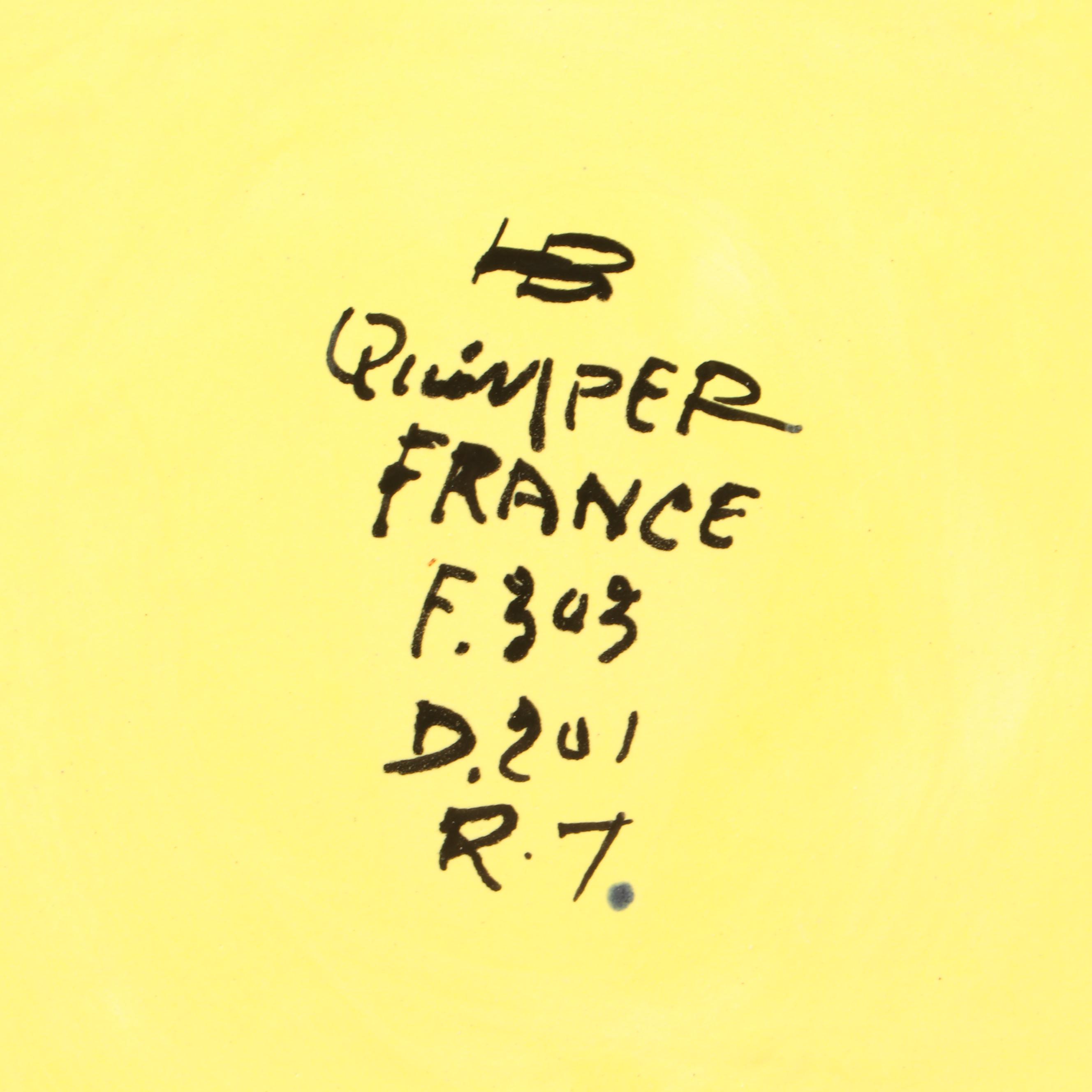 Henriot Quimper Faience "Soleil Yellow" Dinnerware, Mid to Late 20th Century