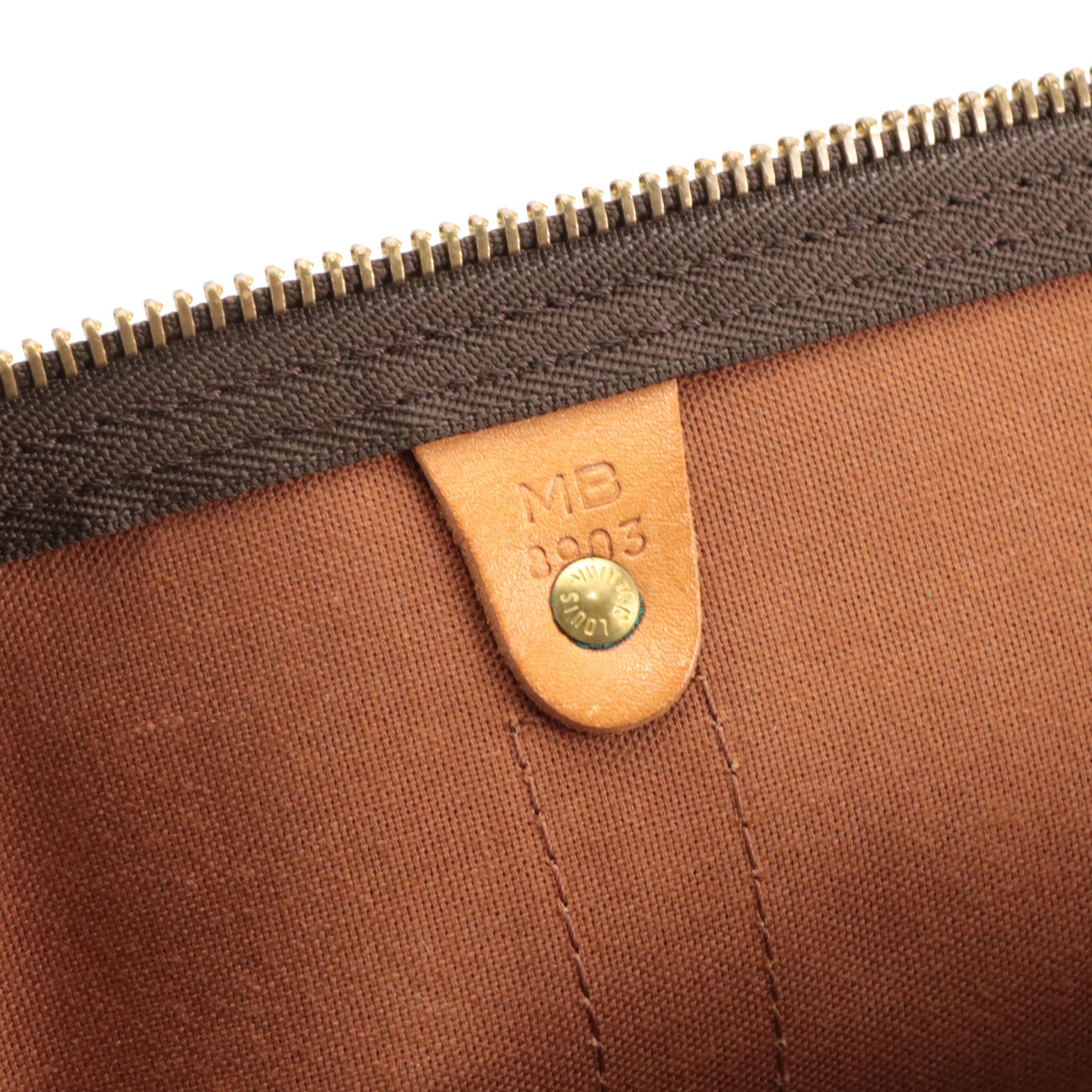 Louis Vuitton Keepall 50 Boston Bag in Brown Monogram Canvas and Leather