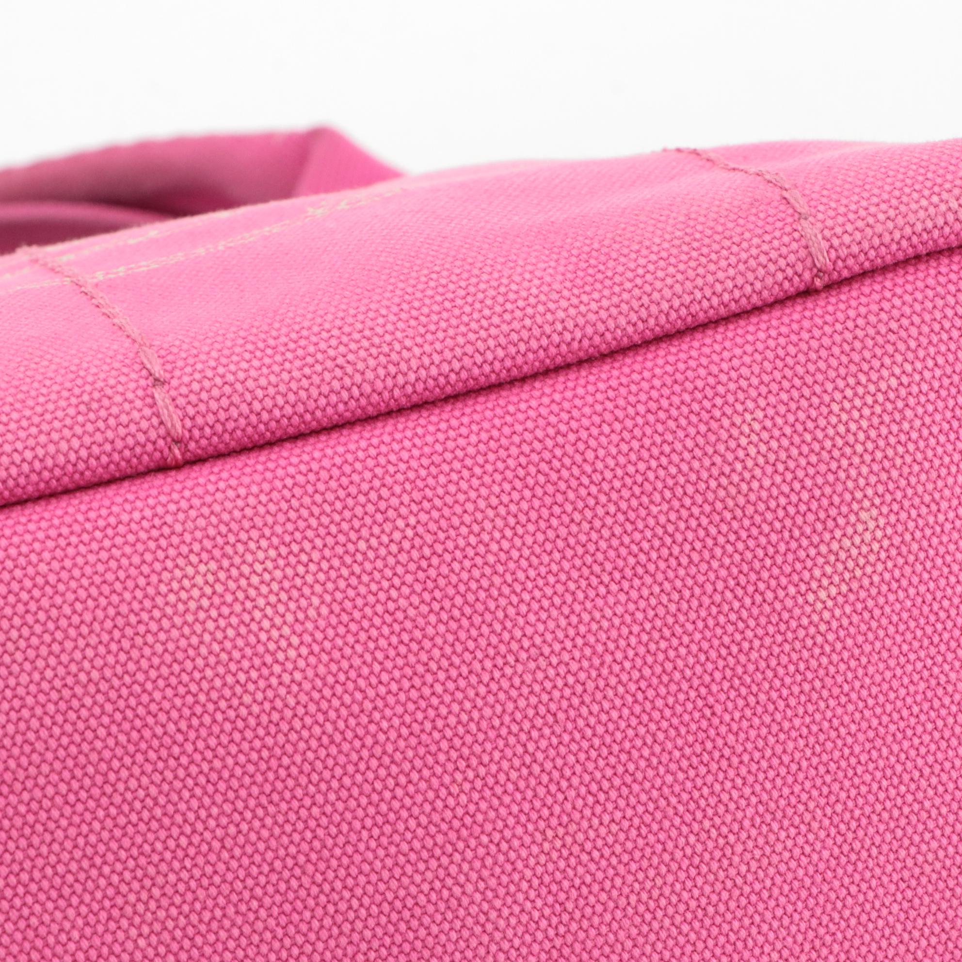 Prada Canapa Logo Hot Pink Canvas Top Handle Tote Bag