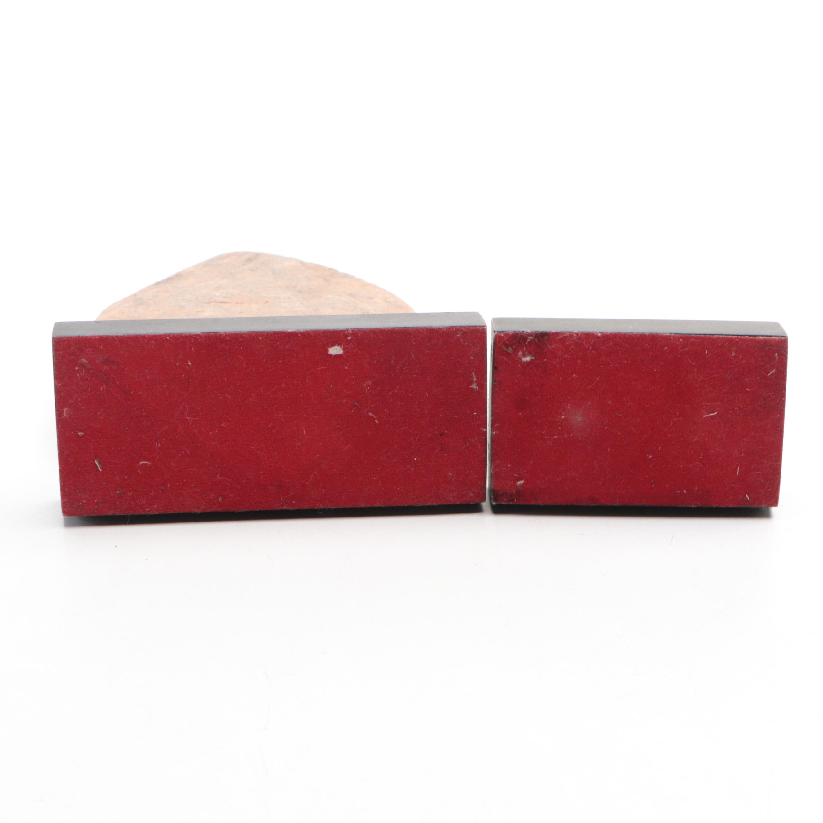 Carved Clay Buddhist Tsatsa Tablet and Votive Offering Tablet