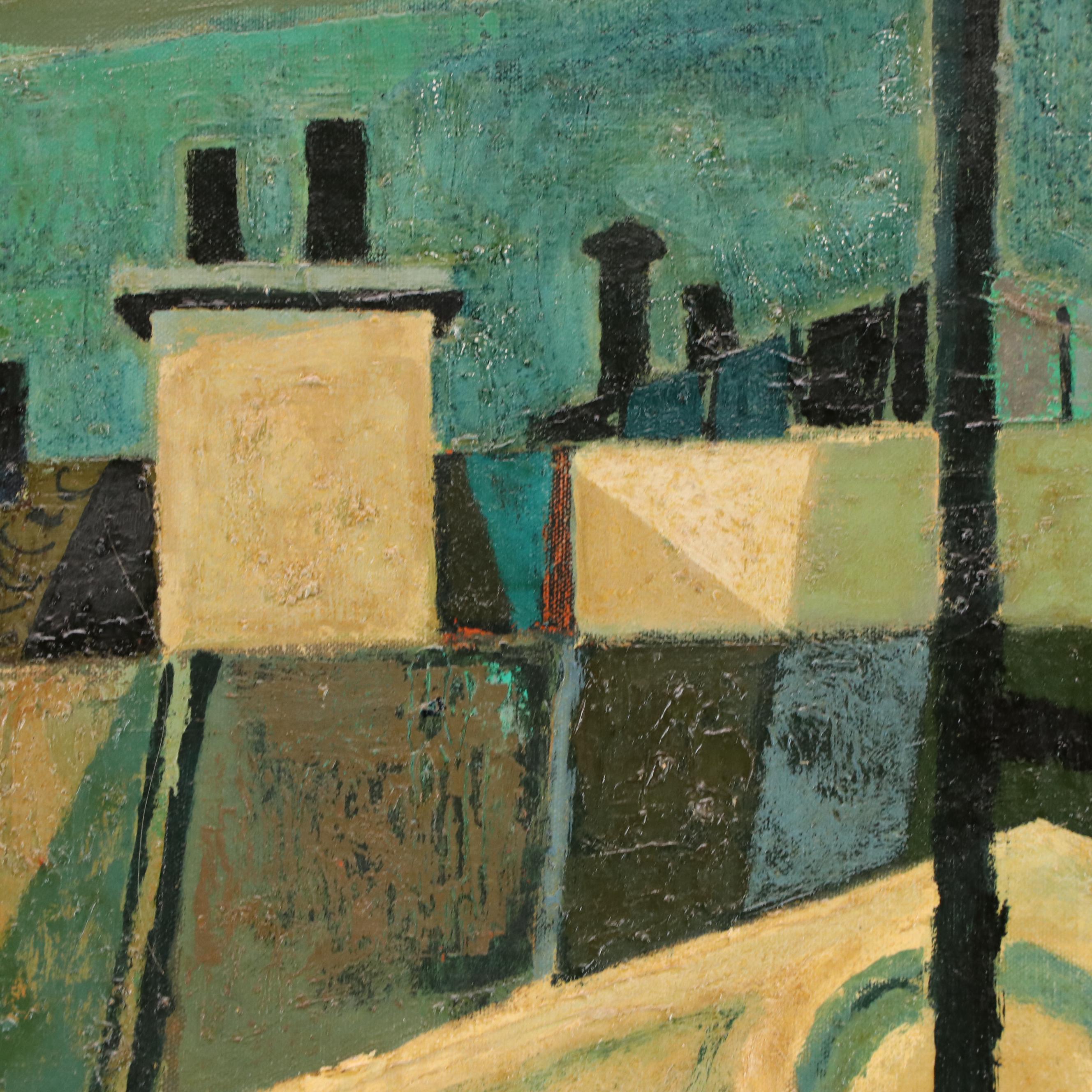 Einar Lunden Oil Painting "Rue De L'Université," 1954
