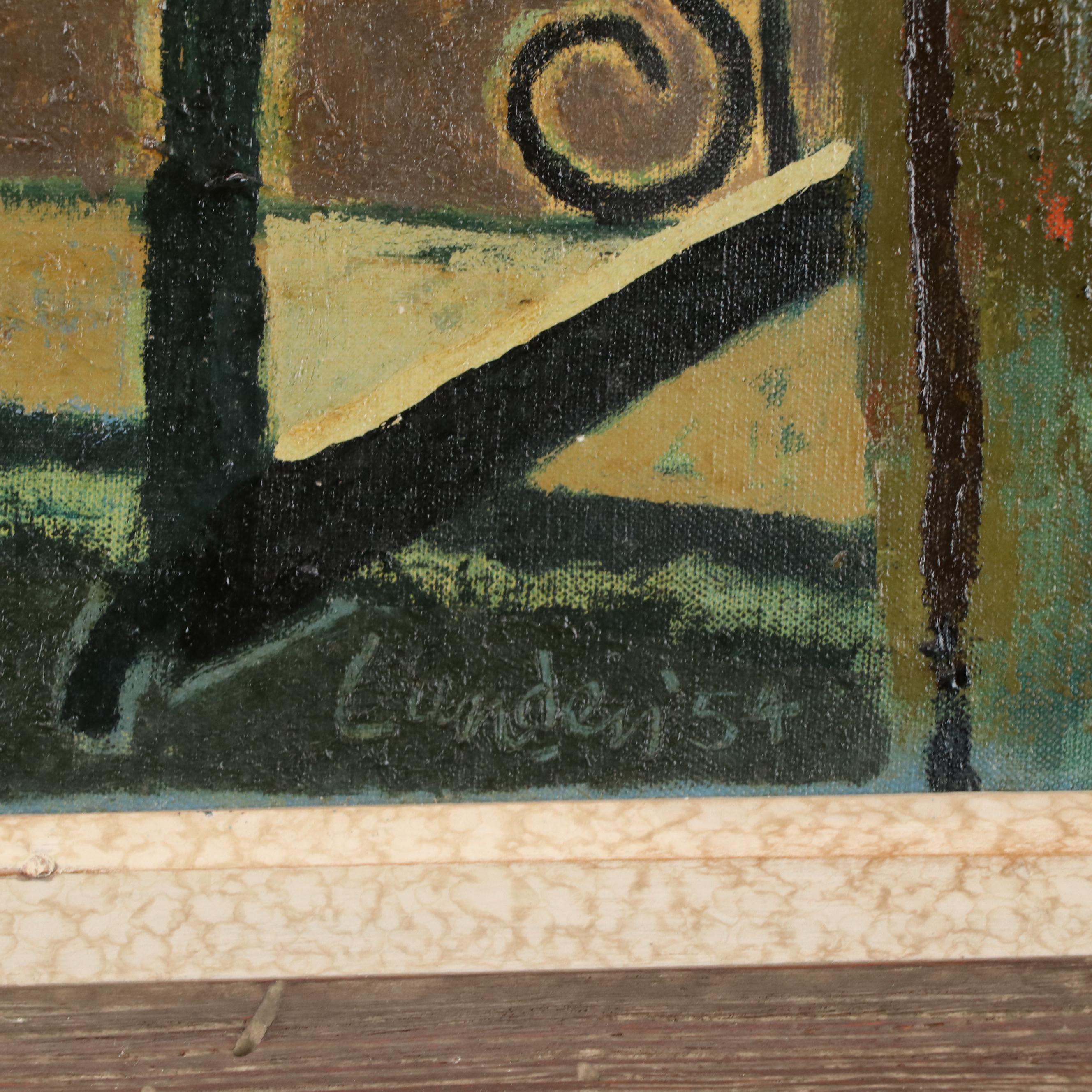 Einar Lunden Oil Painting "Rue De L'Université," 1954