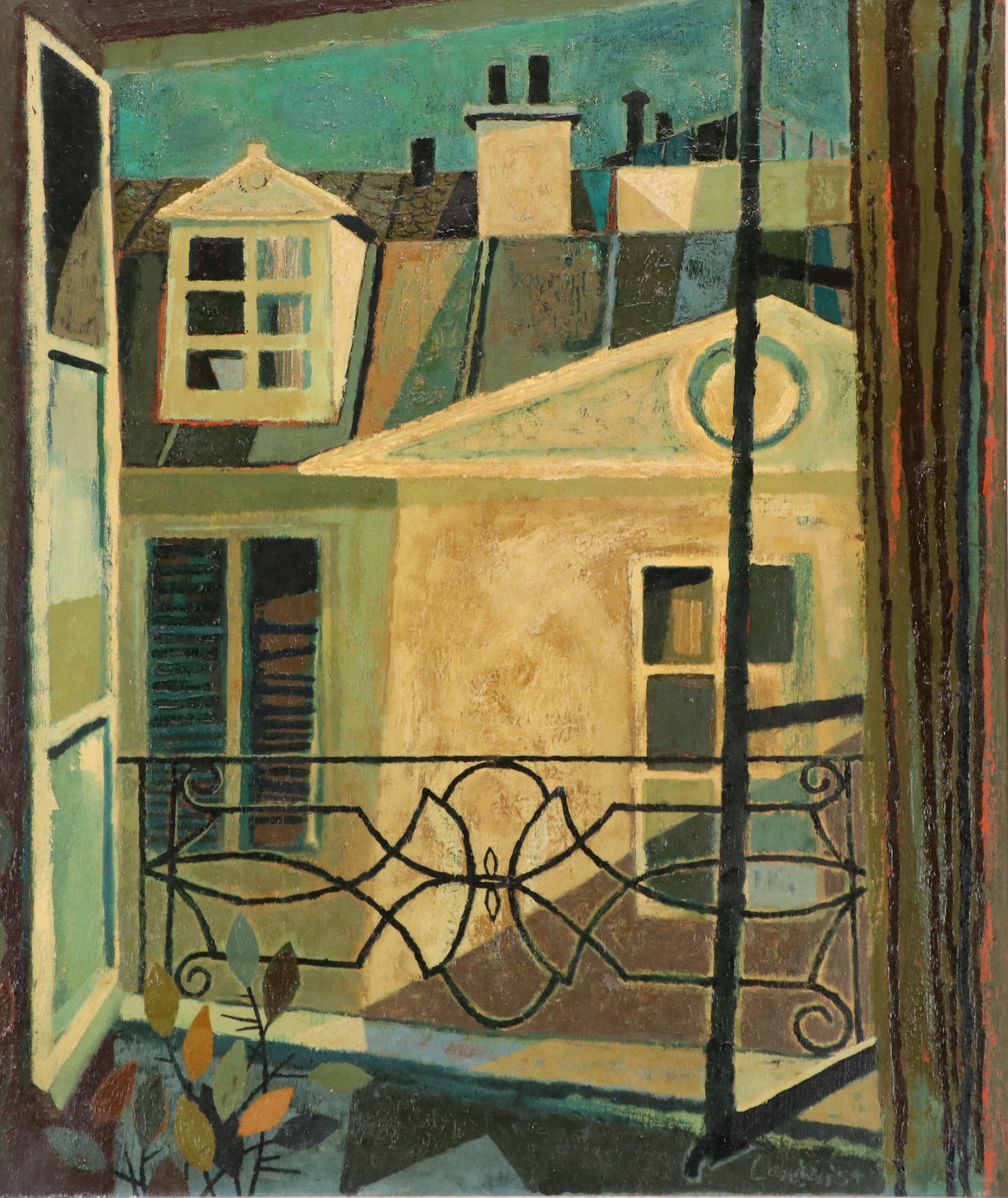 Einar Lunden Oil Painting "Rue De L'Université," 1954