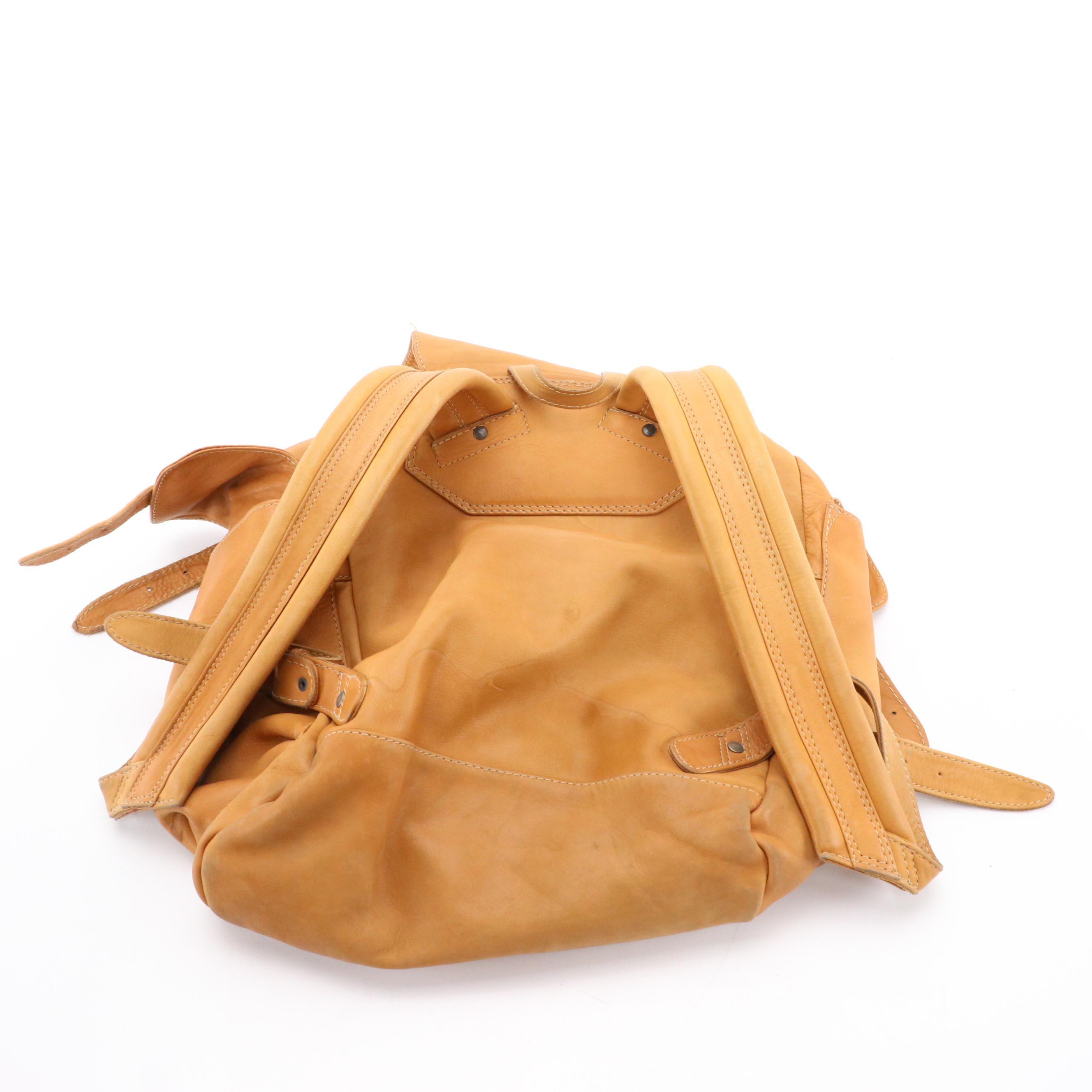 Ralph Lauren Caramel Leather Tote Bag with Ellington Tan Leather Backpack