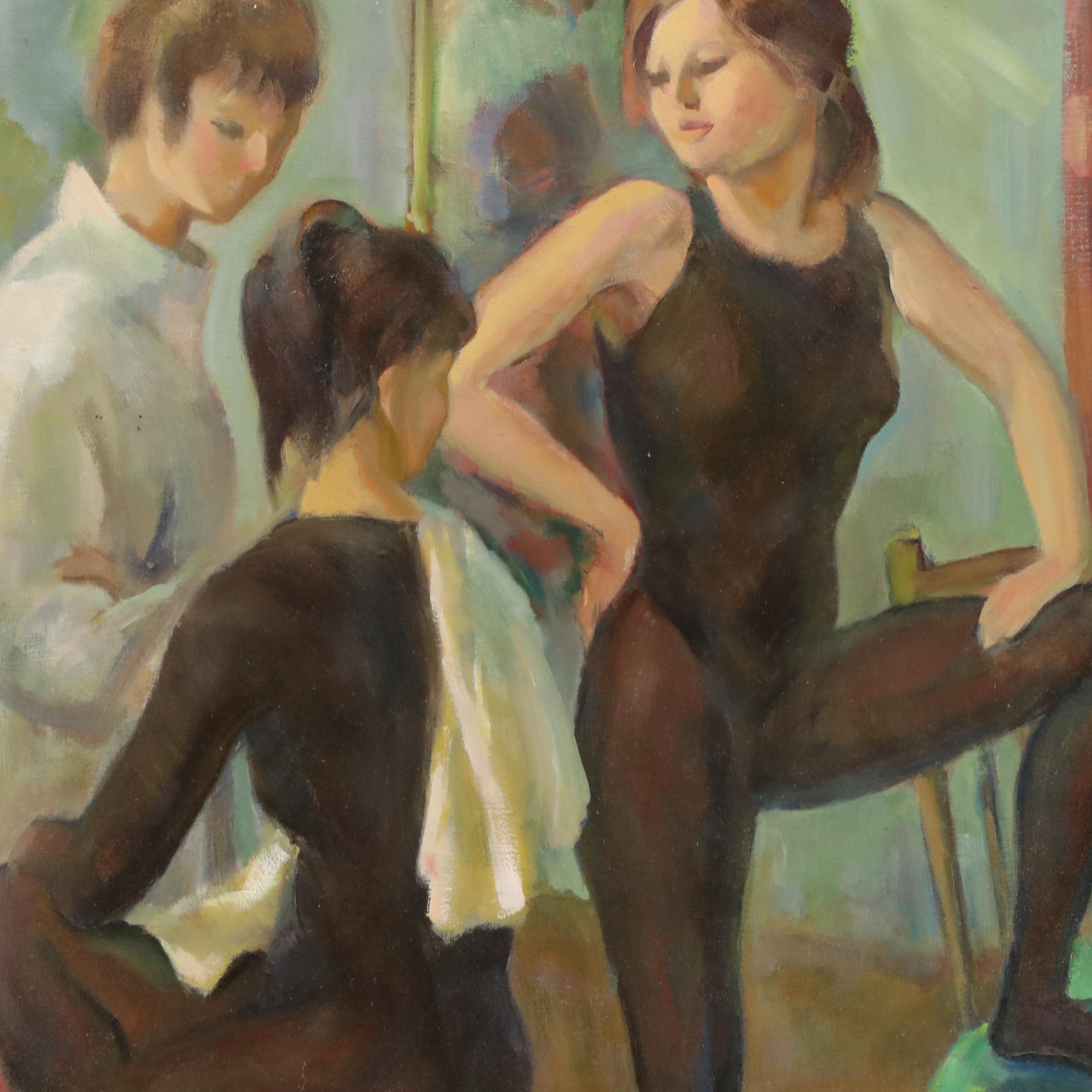 Marian D. Harris Oil Painting "Ballet Gossip"