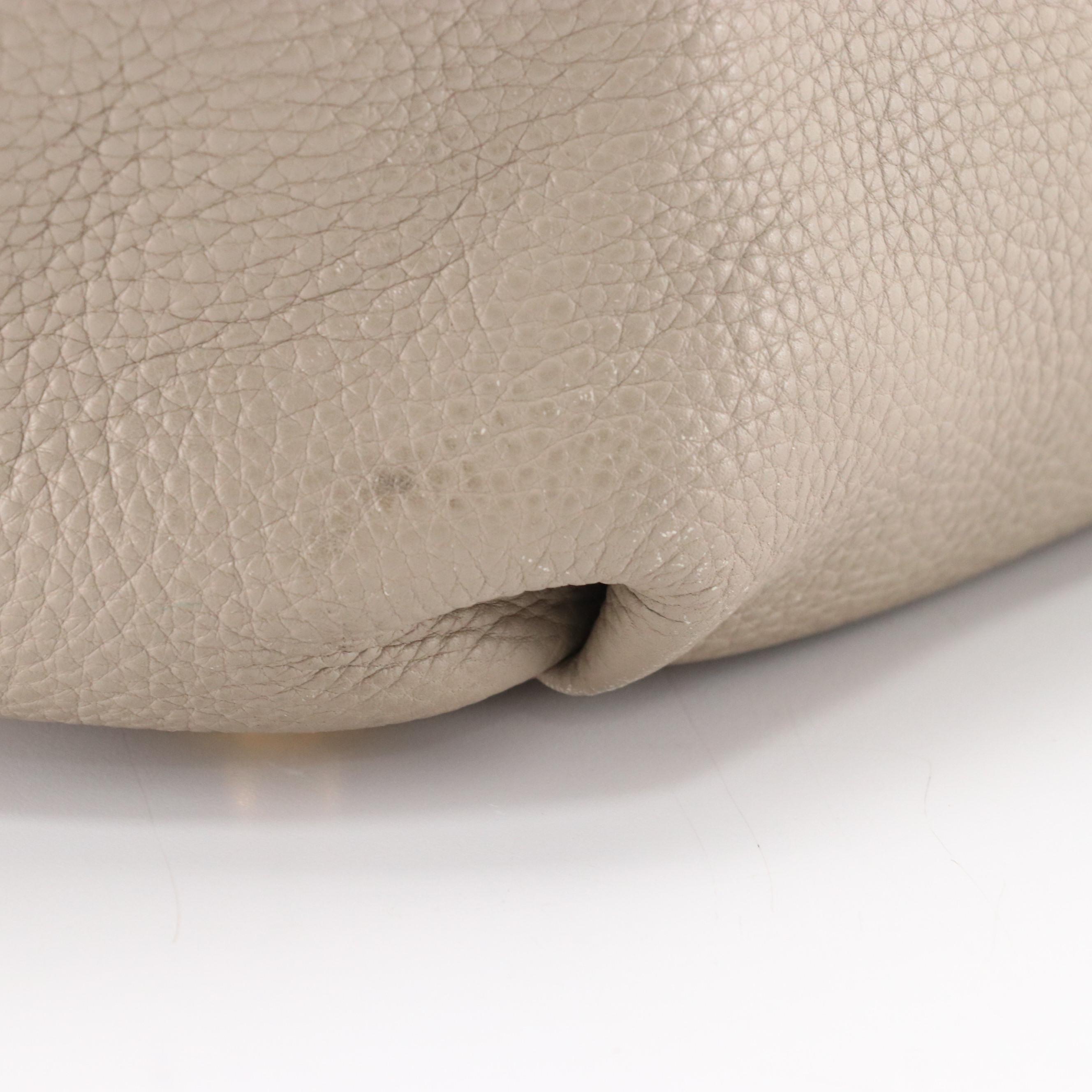 Prada Taupe Pebble Grained Leather Two-Way Bag