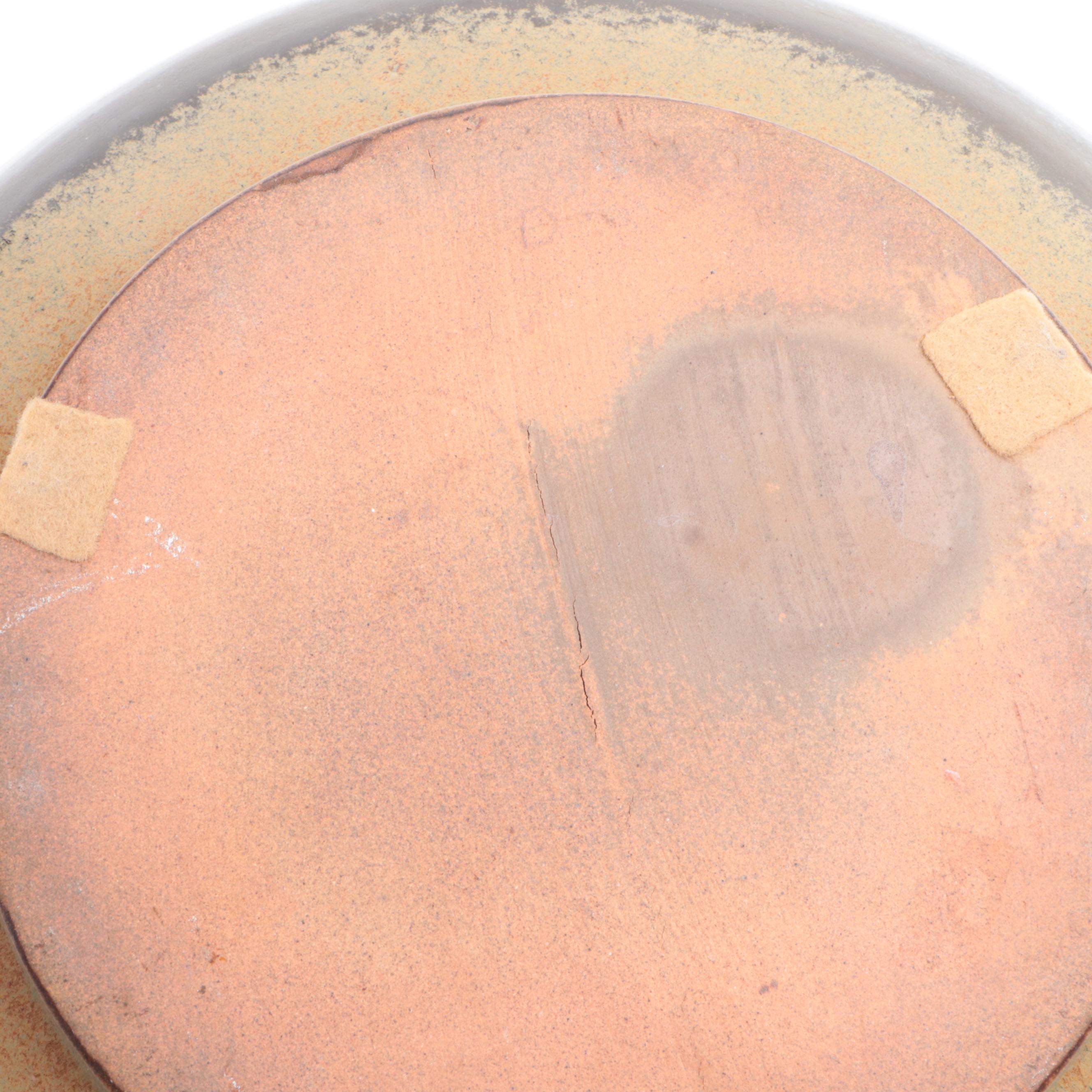 Wheel-Thrown Glazed Earthenware Flower Pot