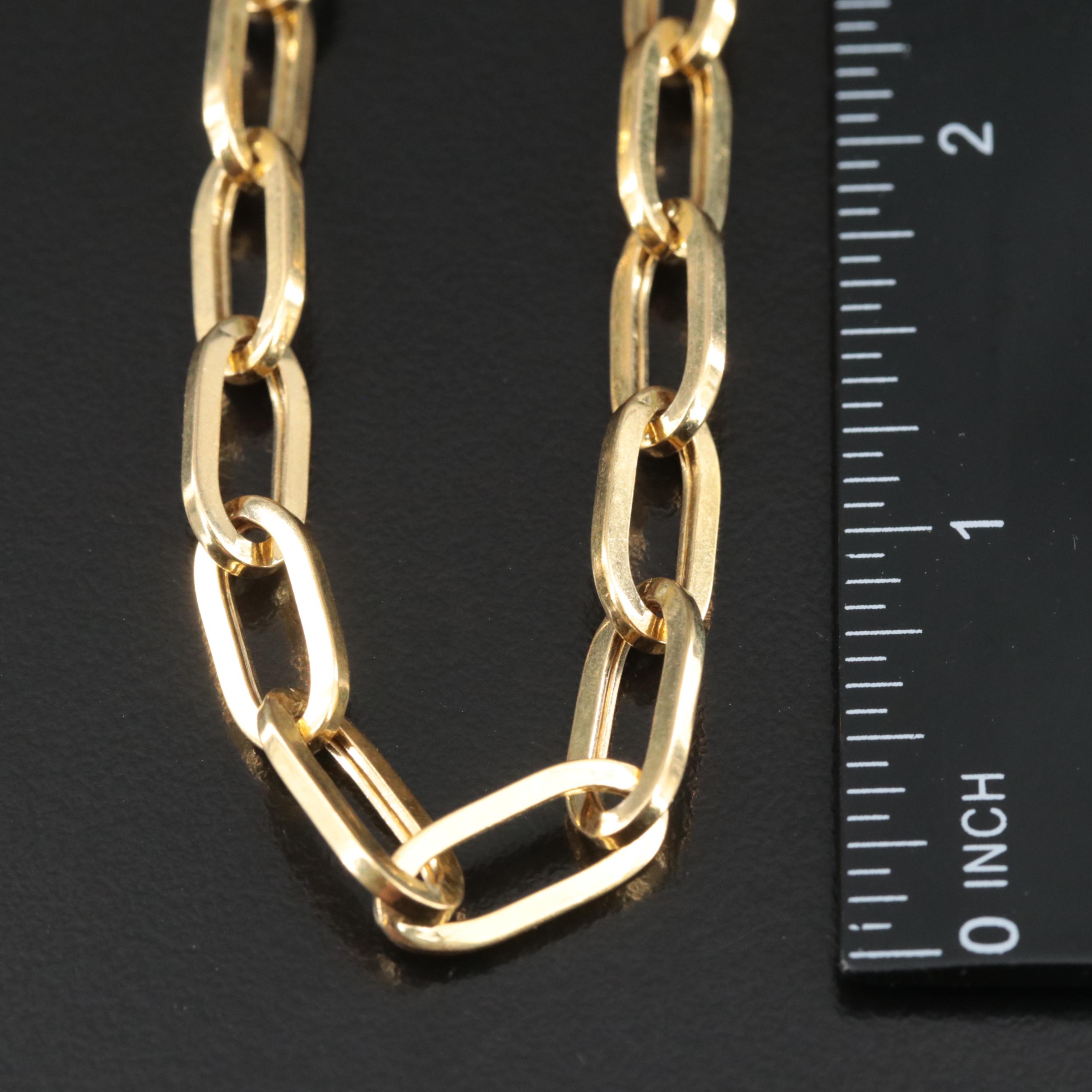 14K Paper Clip Link Necklace