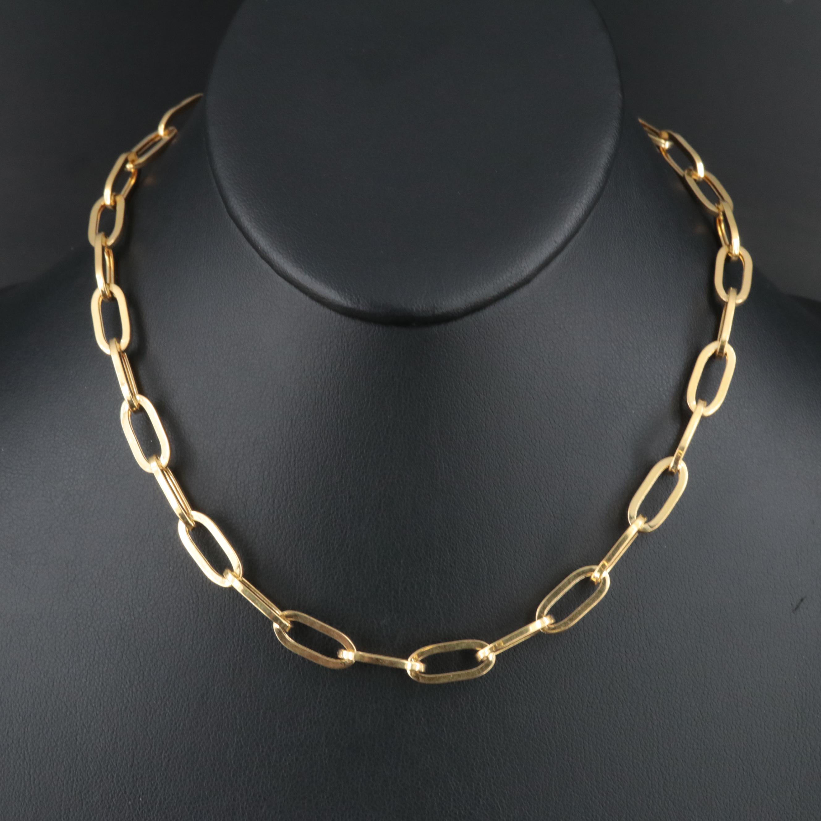 14K Paper Clip Link Necklace