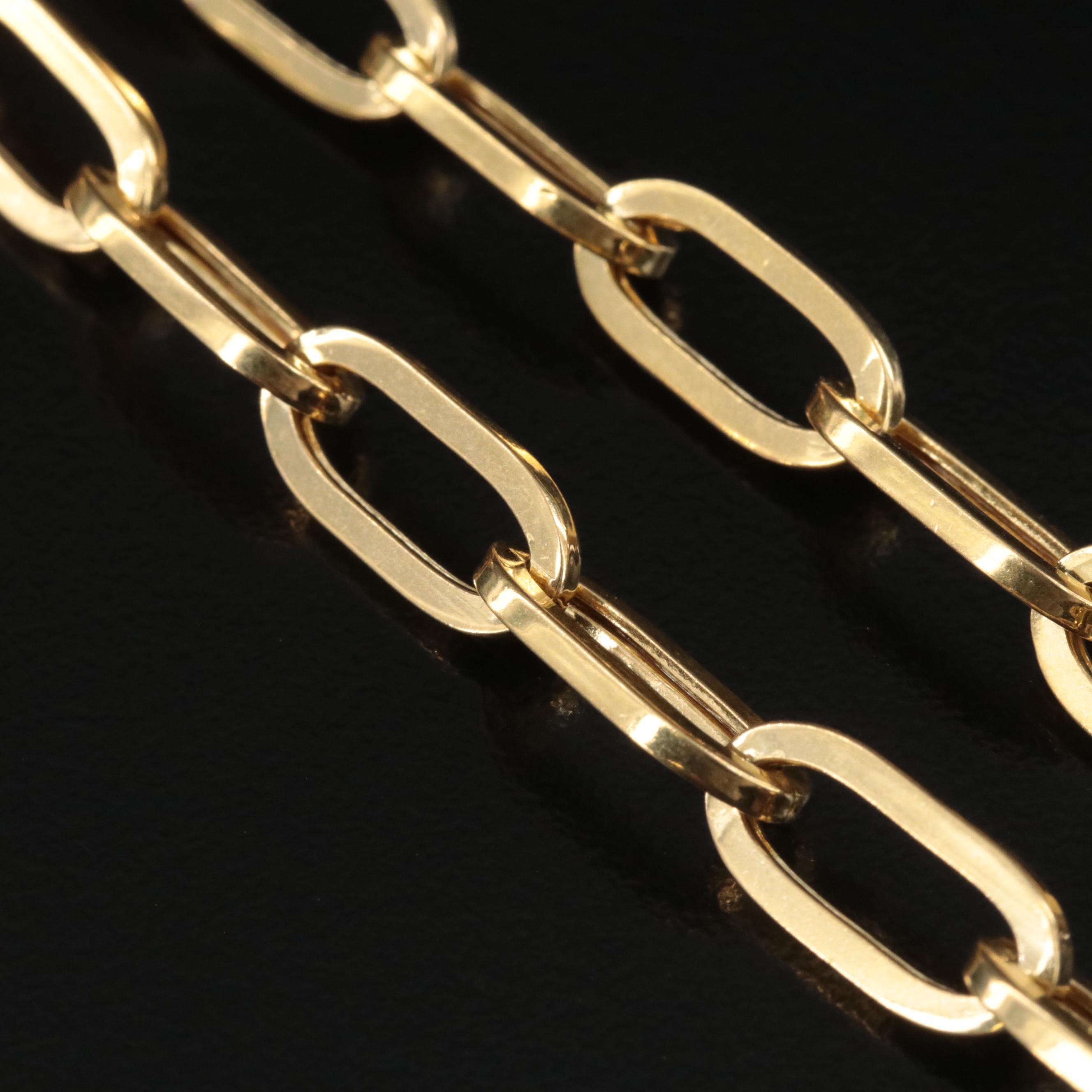 14K Paper Clip Link Necklace