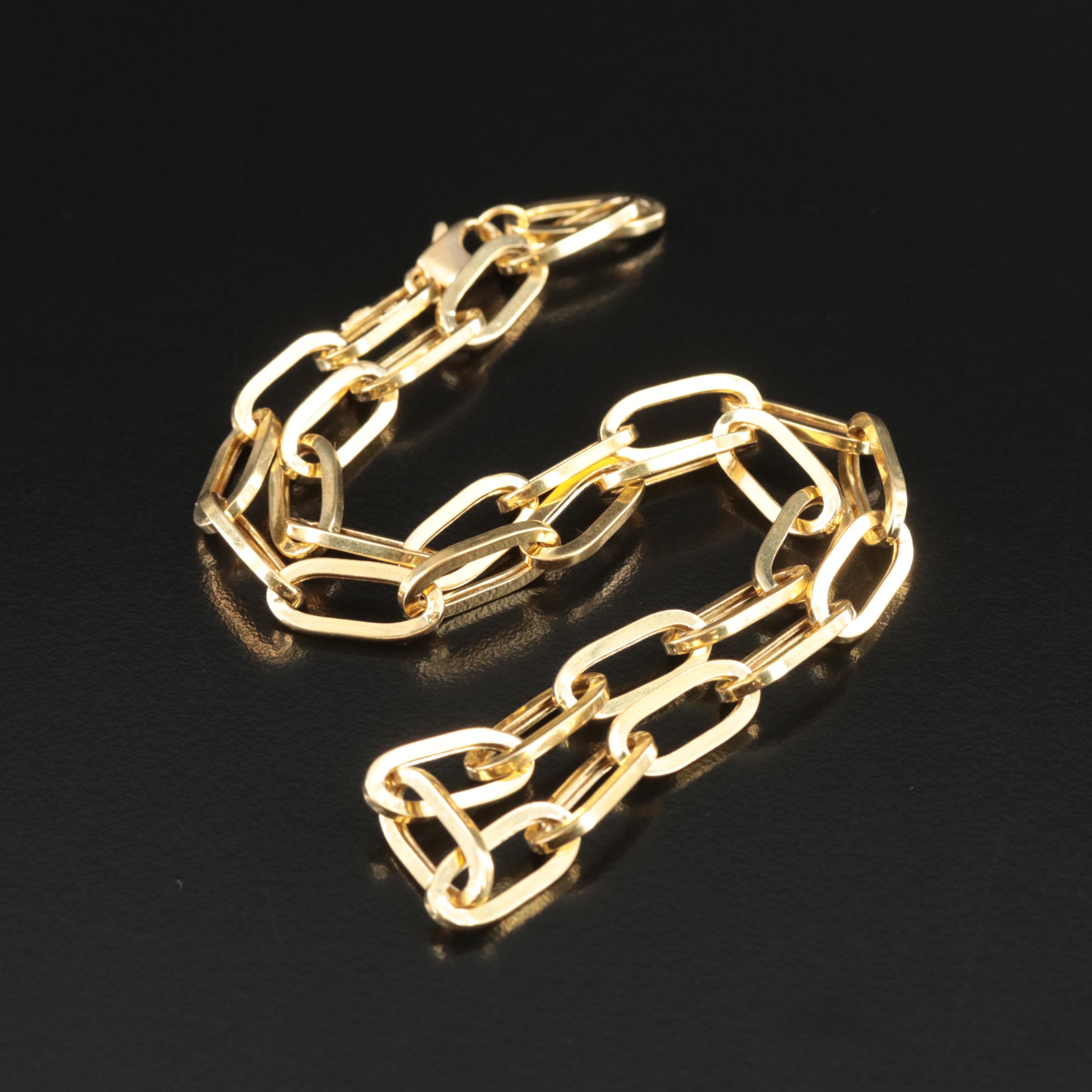 14K Paper Clip Link Necklace