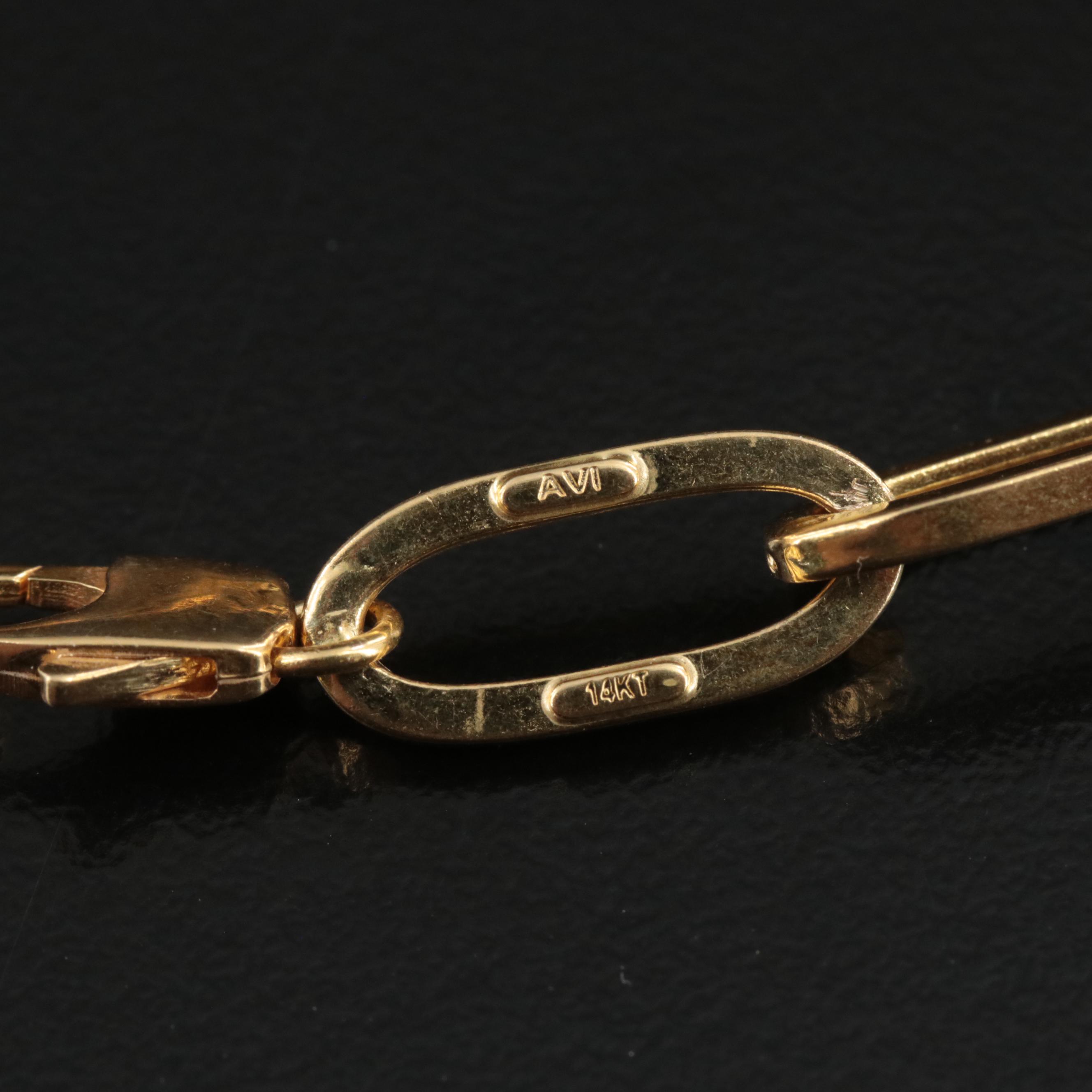 14K Paper Clip Link Necklace