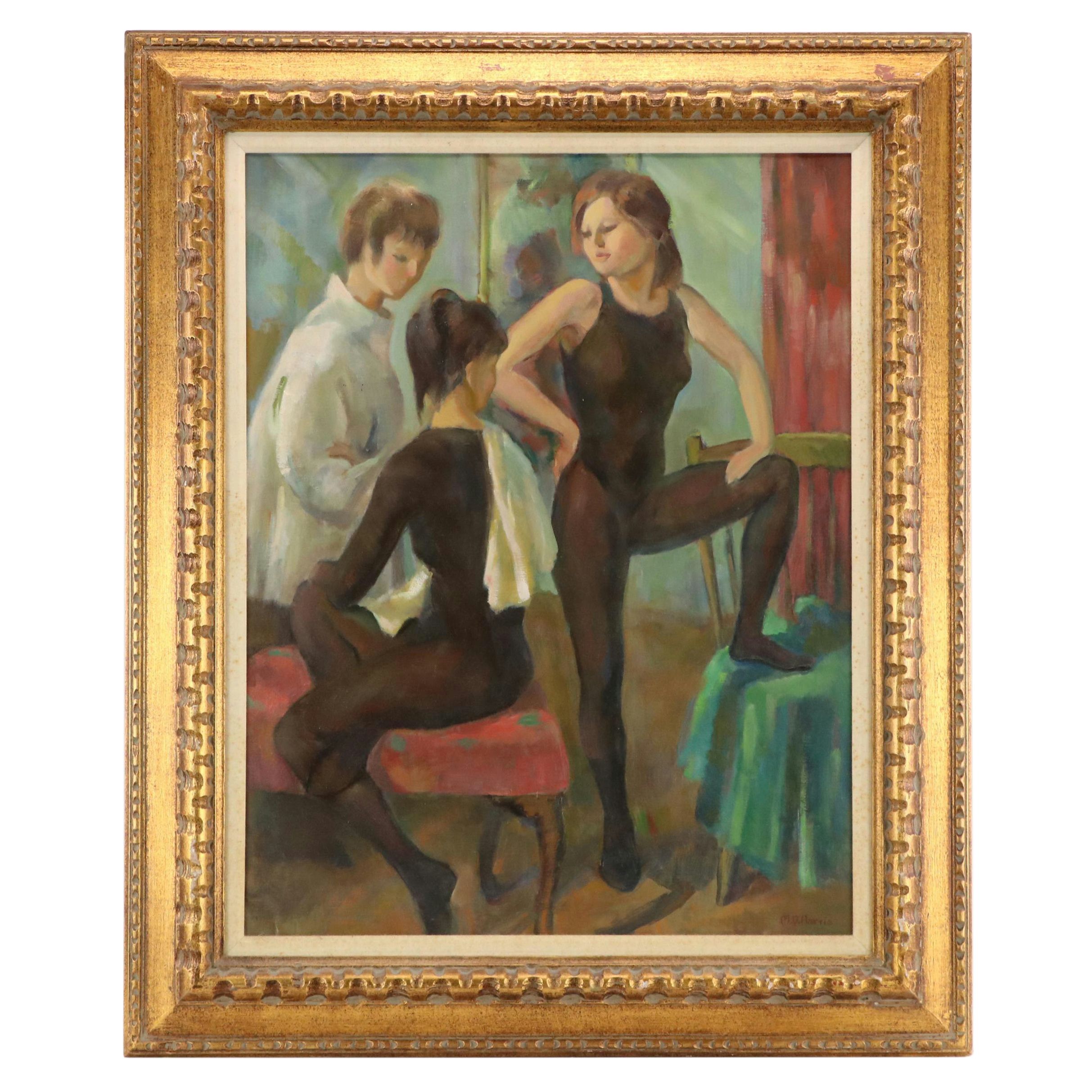 Marian D. Harris Oil Painting "Ballet Gossip"