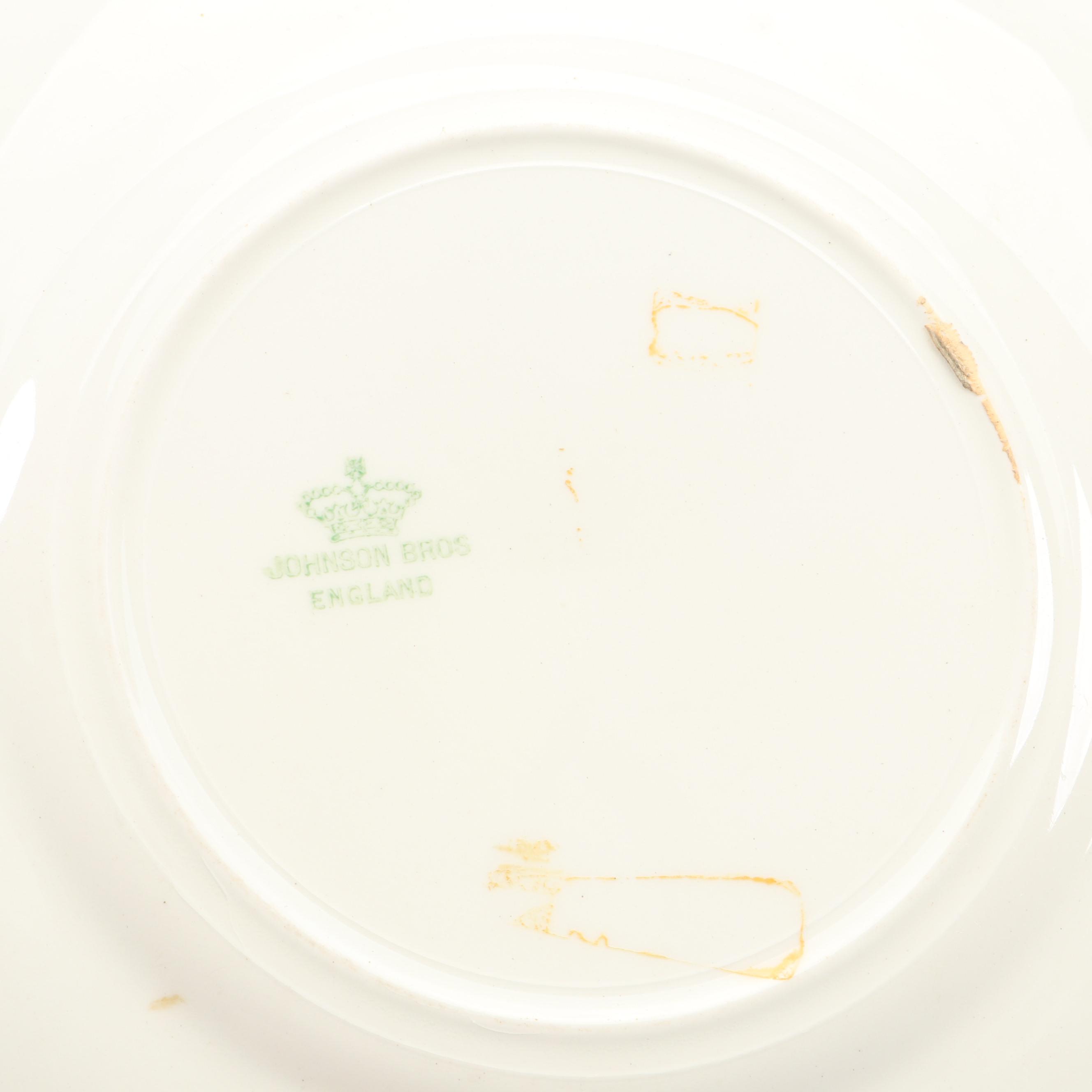 Morimura Brothers Porcelain Plates with Johnson Bros Ceramic Plate and More