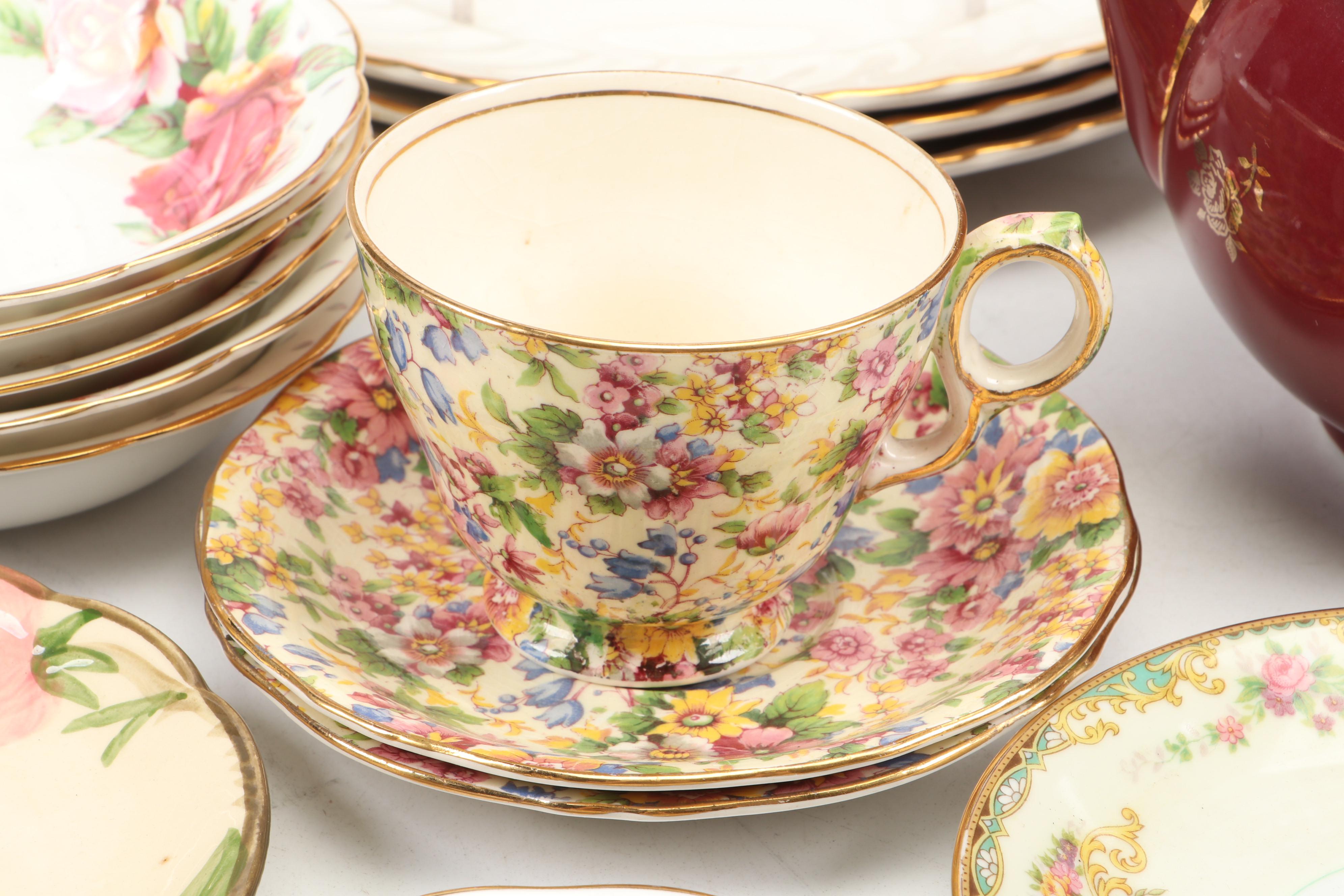 Noritake "Gloria" Porcelain Teacup and Saucer with More