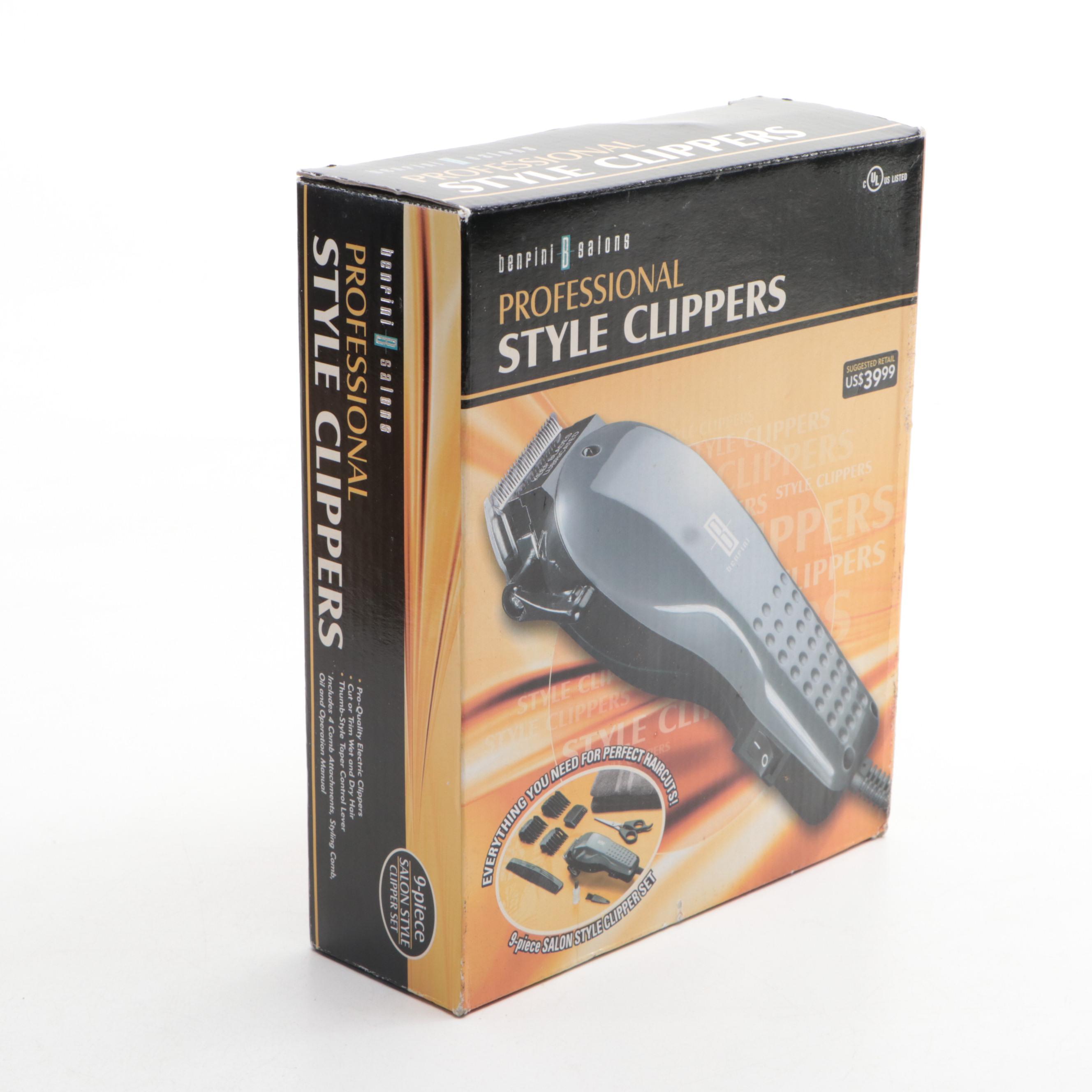 Benfini-B Salons Professional Style Clippers with Exerciser Set and Memory Box