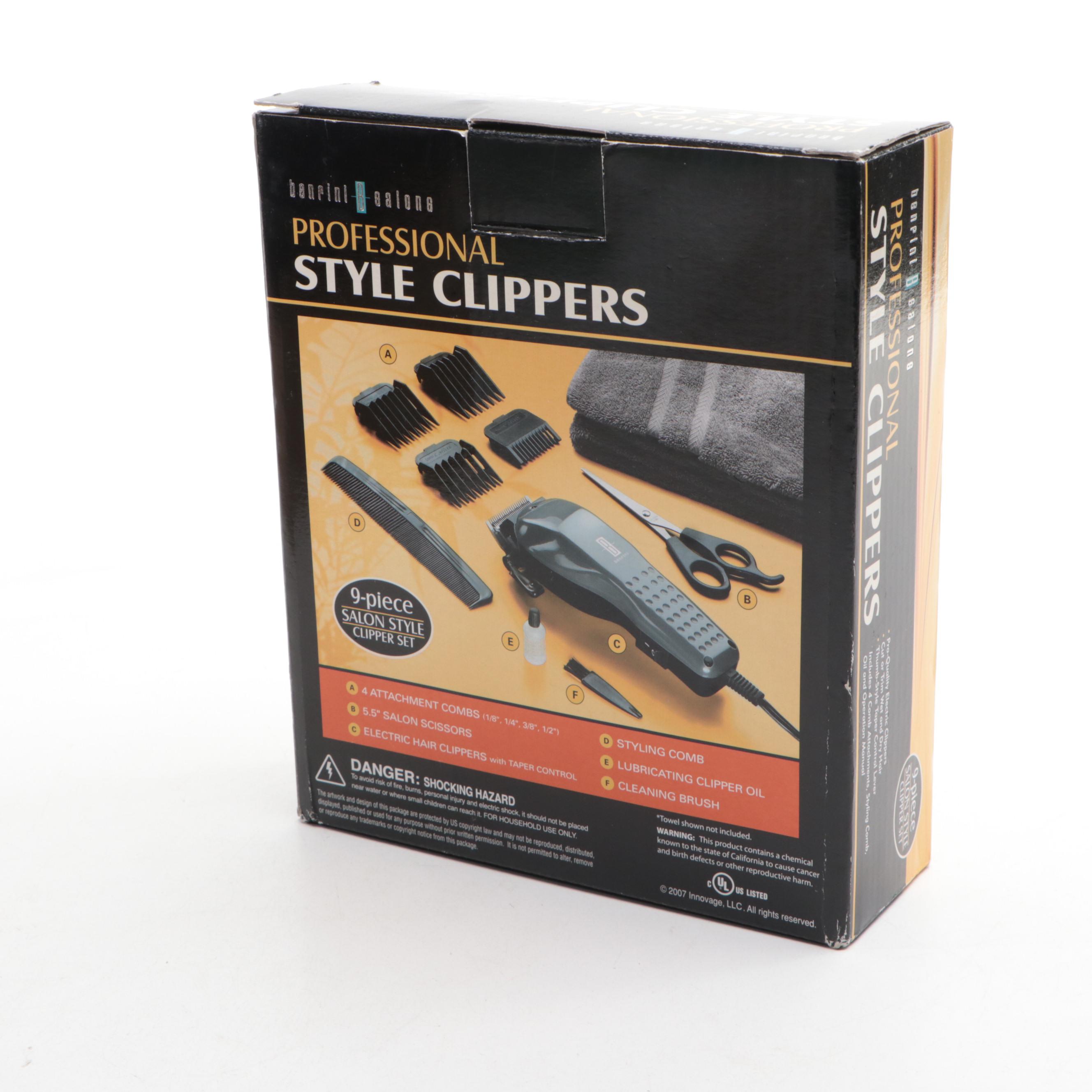 Benfini-B Salons Professional Style Clippers with Exerciser Set and Memory Box