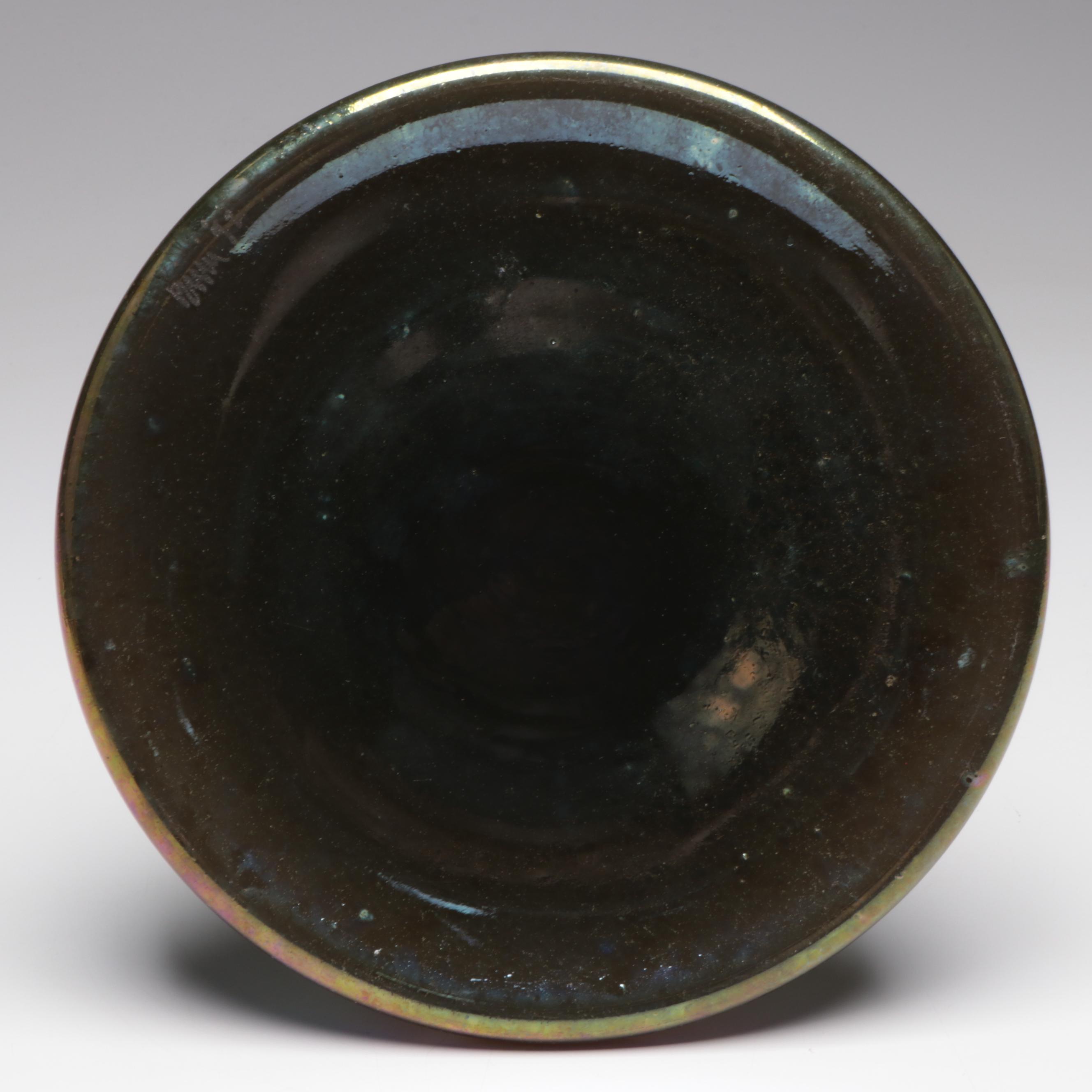 William Brioni Fellerman "Lautrec" Iridescent Sandcarved Goblets & Decanter,1992