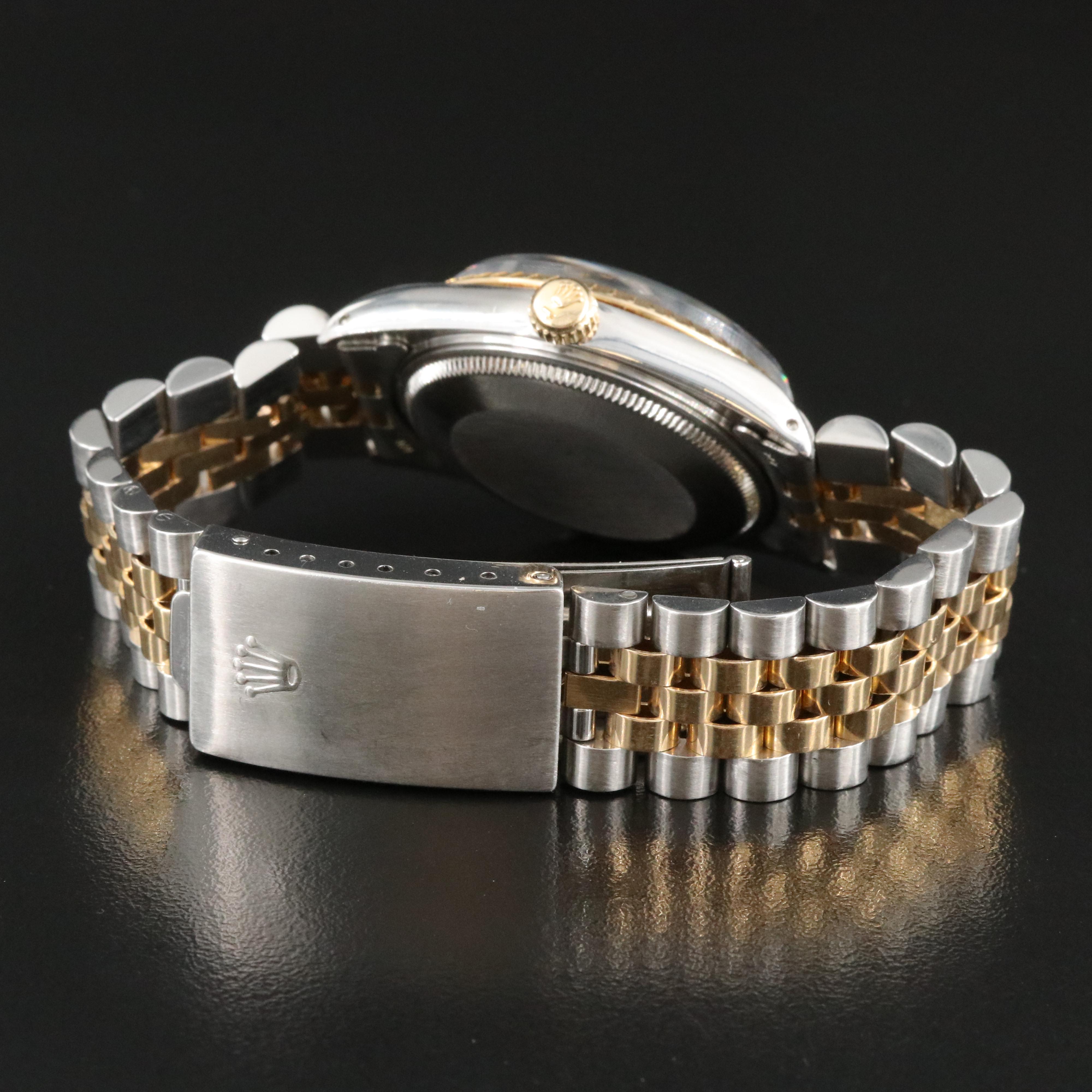 1987 Rolex Oyster Perpetual Engine Turned Bezel Date Watch